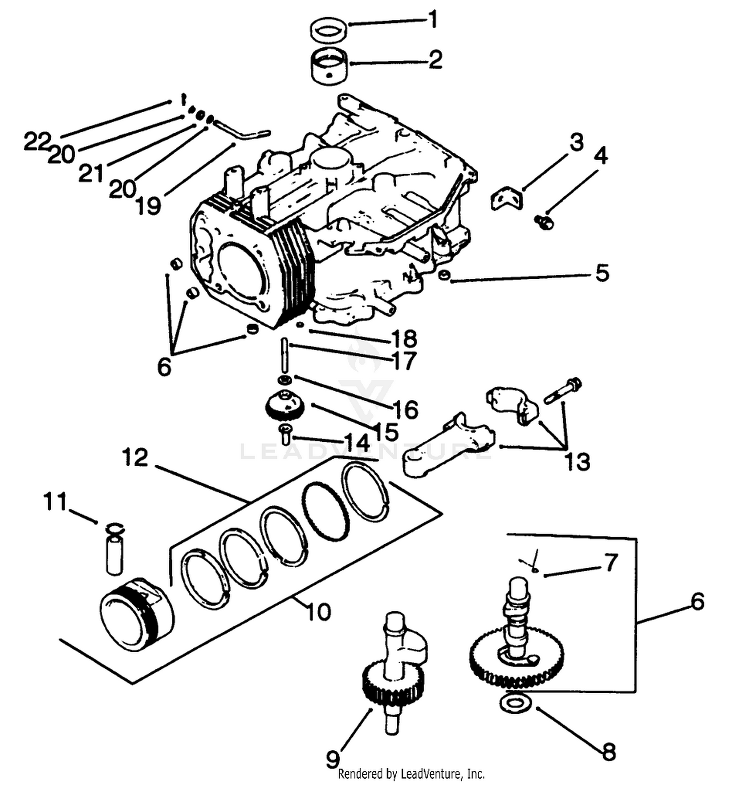 Crankcase-Engine Kohler Model No. Cv14 S-1429