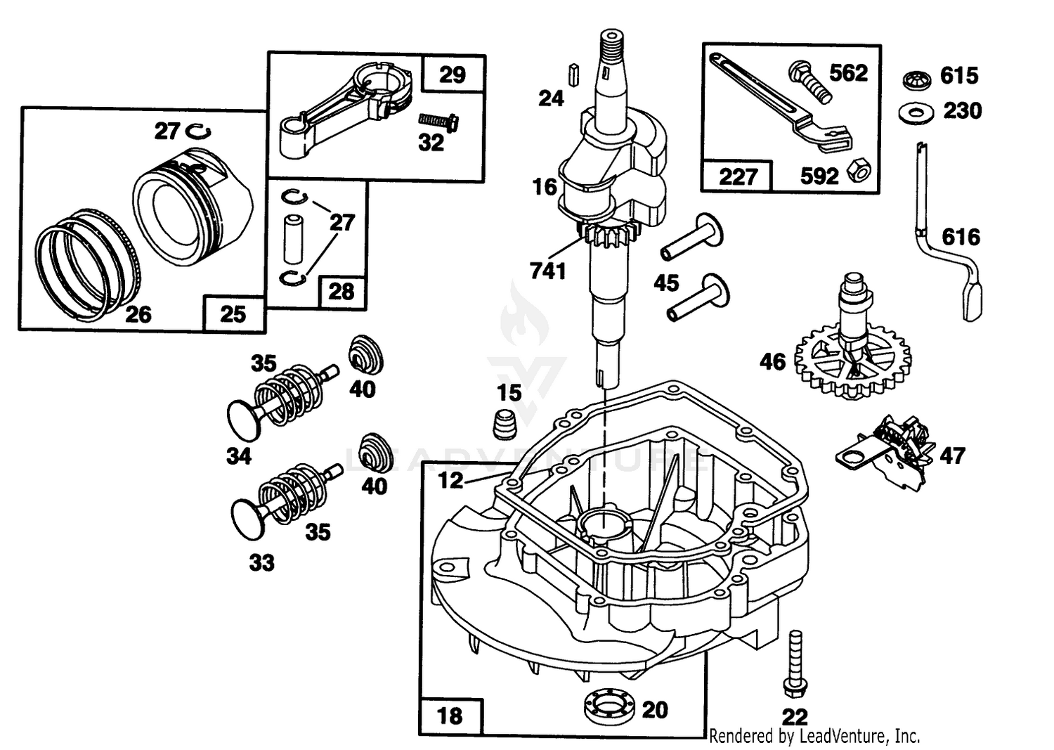 Engine Briggs  Stratton Model 122702-0182-01 2