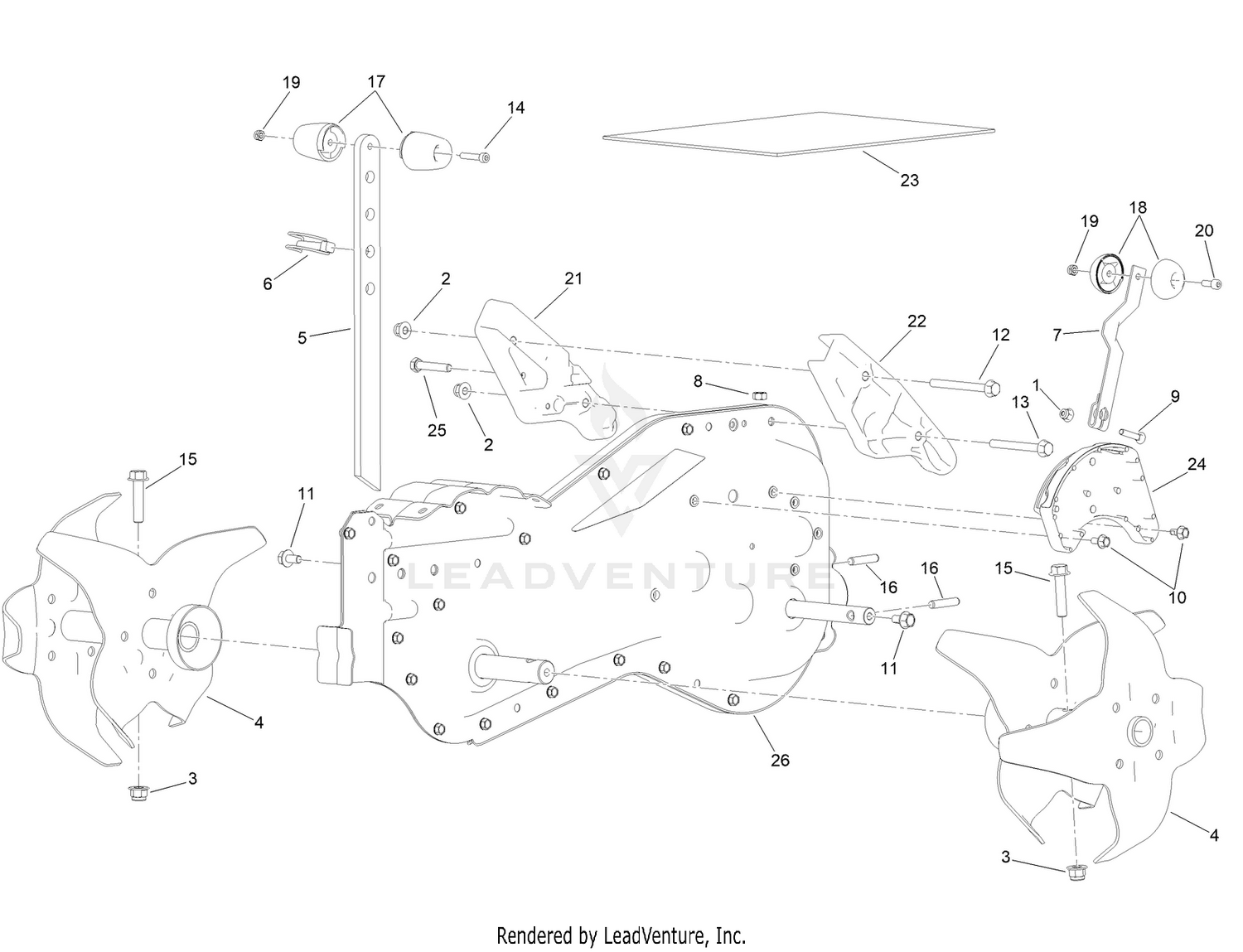 Tines and Transmission Assembly