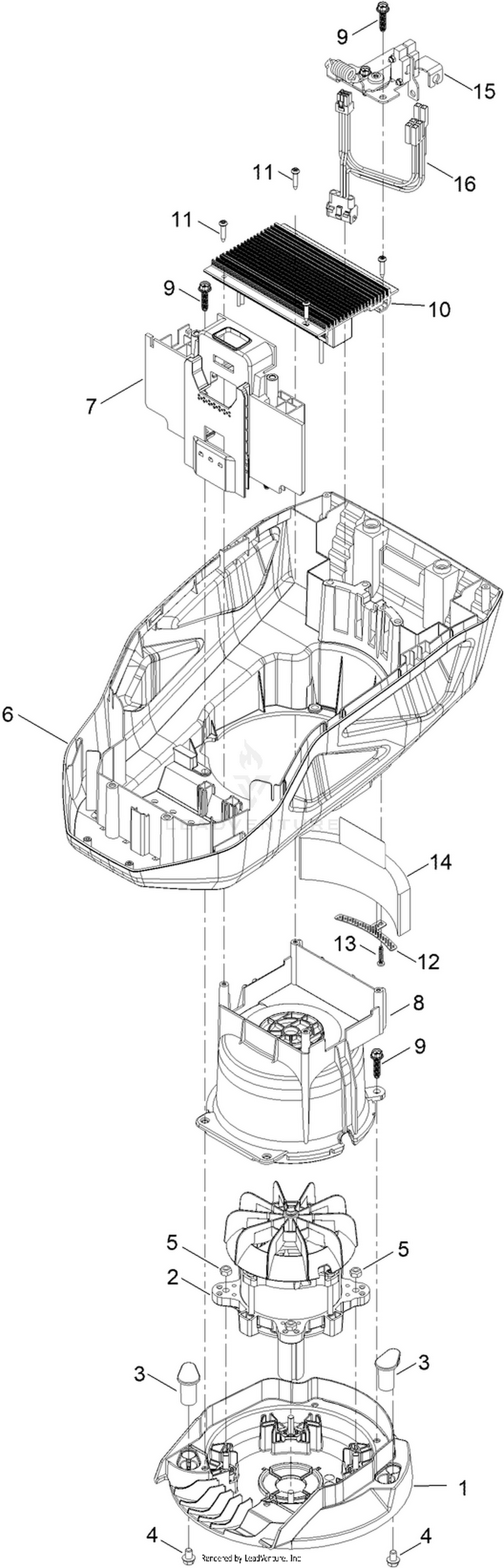Motor Module Assembly No. 147-0425  Lower Shroud Assembly