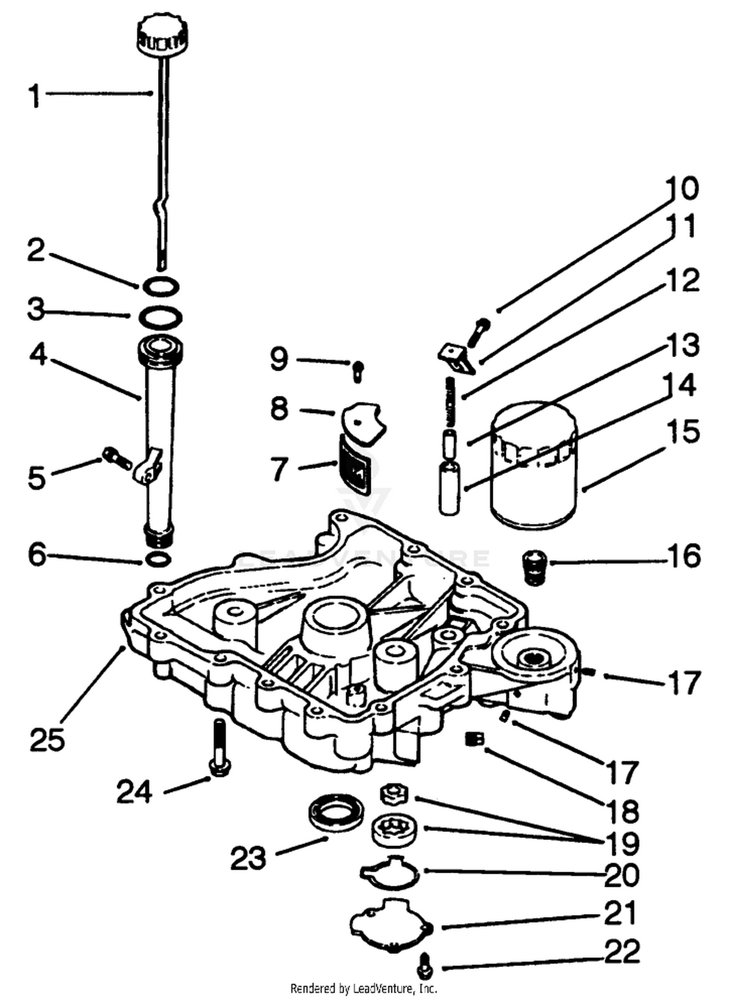 Oil Pan/lubrication-Engine Kohler Model No. Cv14 S-1429