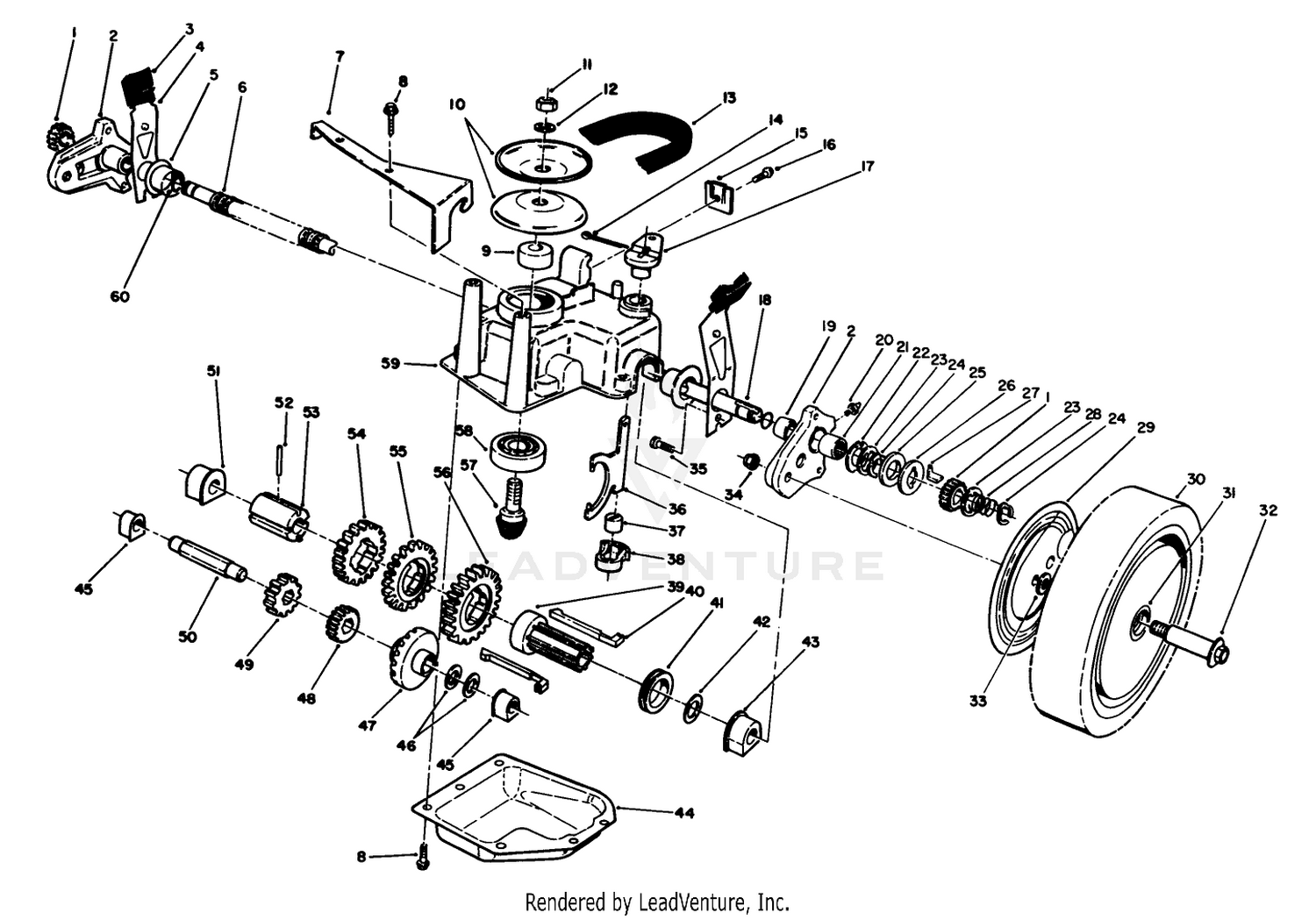 Gear Case Assembly (continued) (used On Units With Serial No. 8050000  Up)