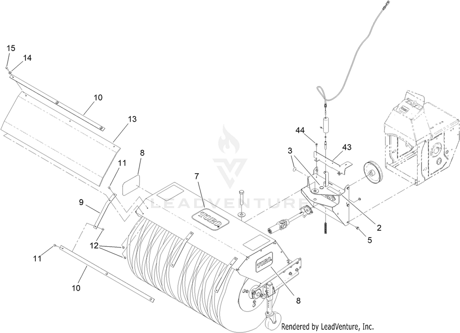 Broom and Deflector Assembly