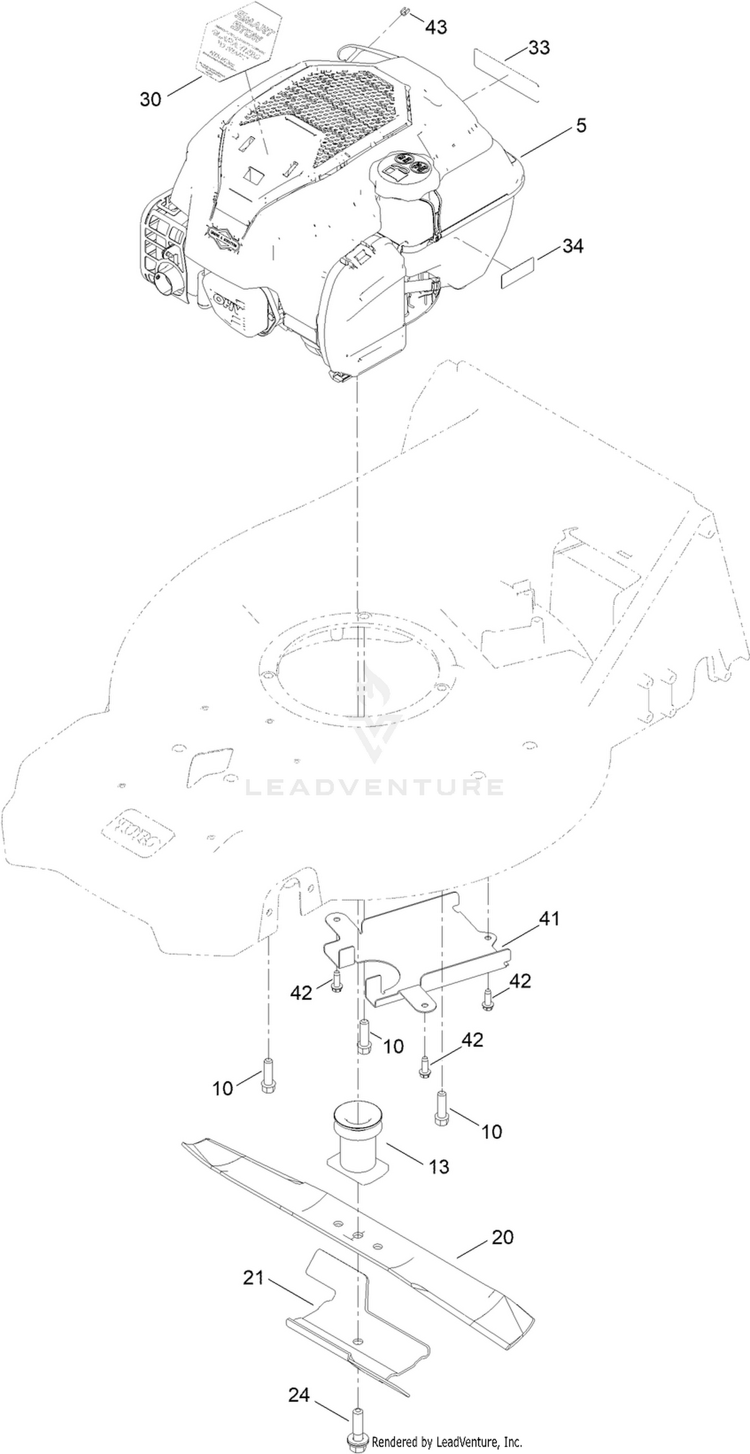 Engine and Muffler Assembly