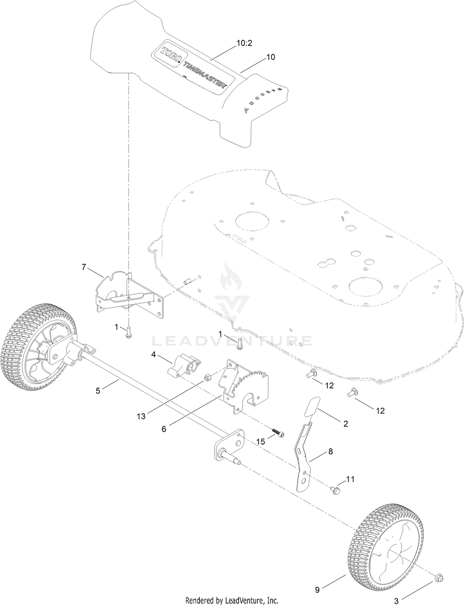 Front Wheel and Height-of-Cut Assembly