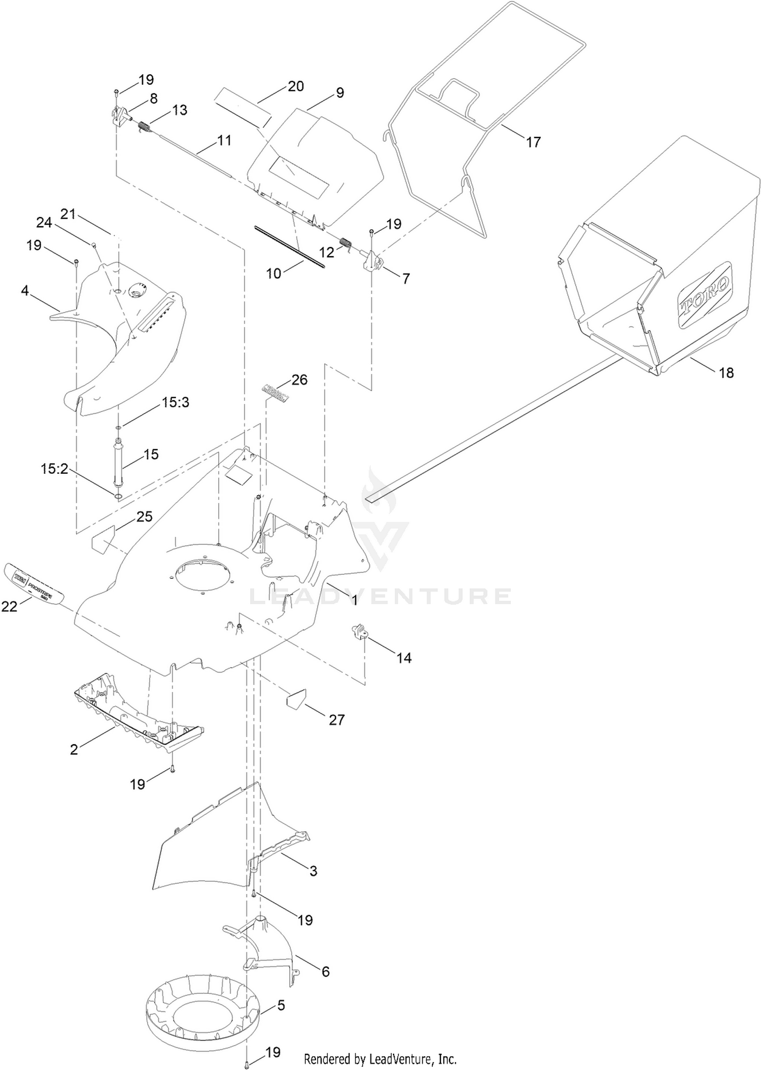 Deck and Bagger Assembly