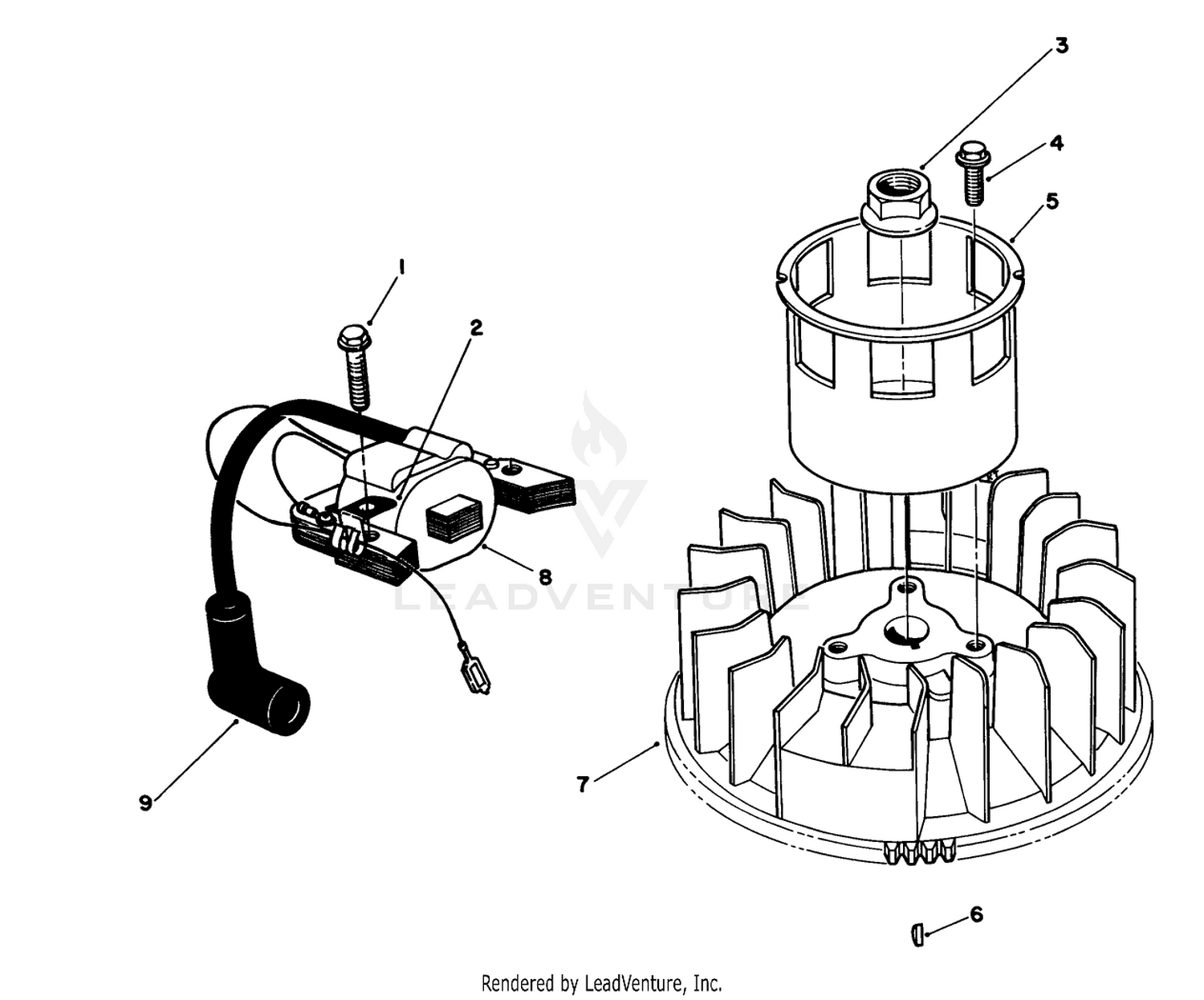 Magneto  Flywheel Assembly (engine Model No. Vmh7-4)