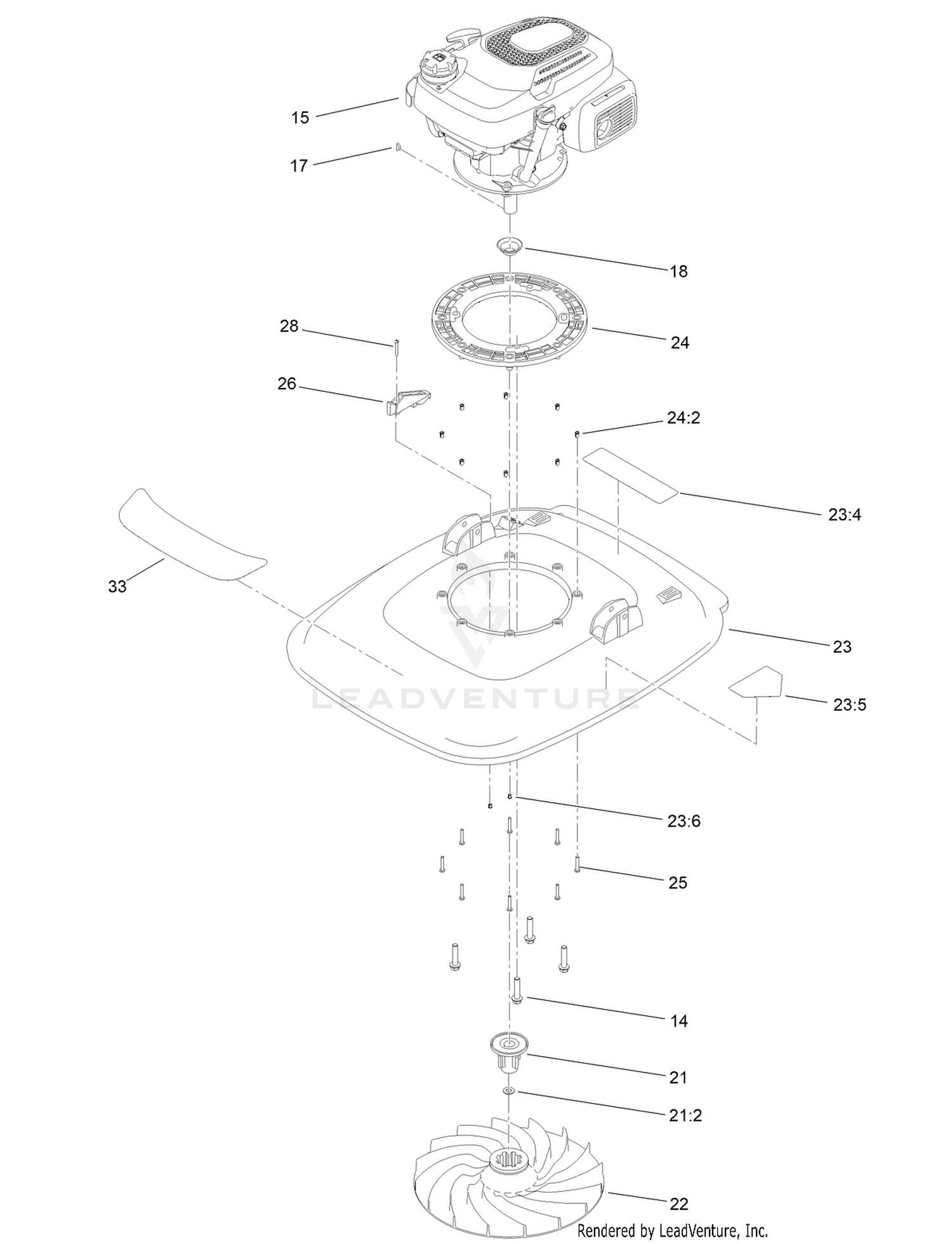 Engine and Deck Assembly