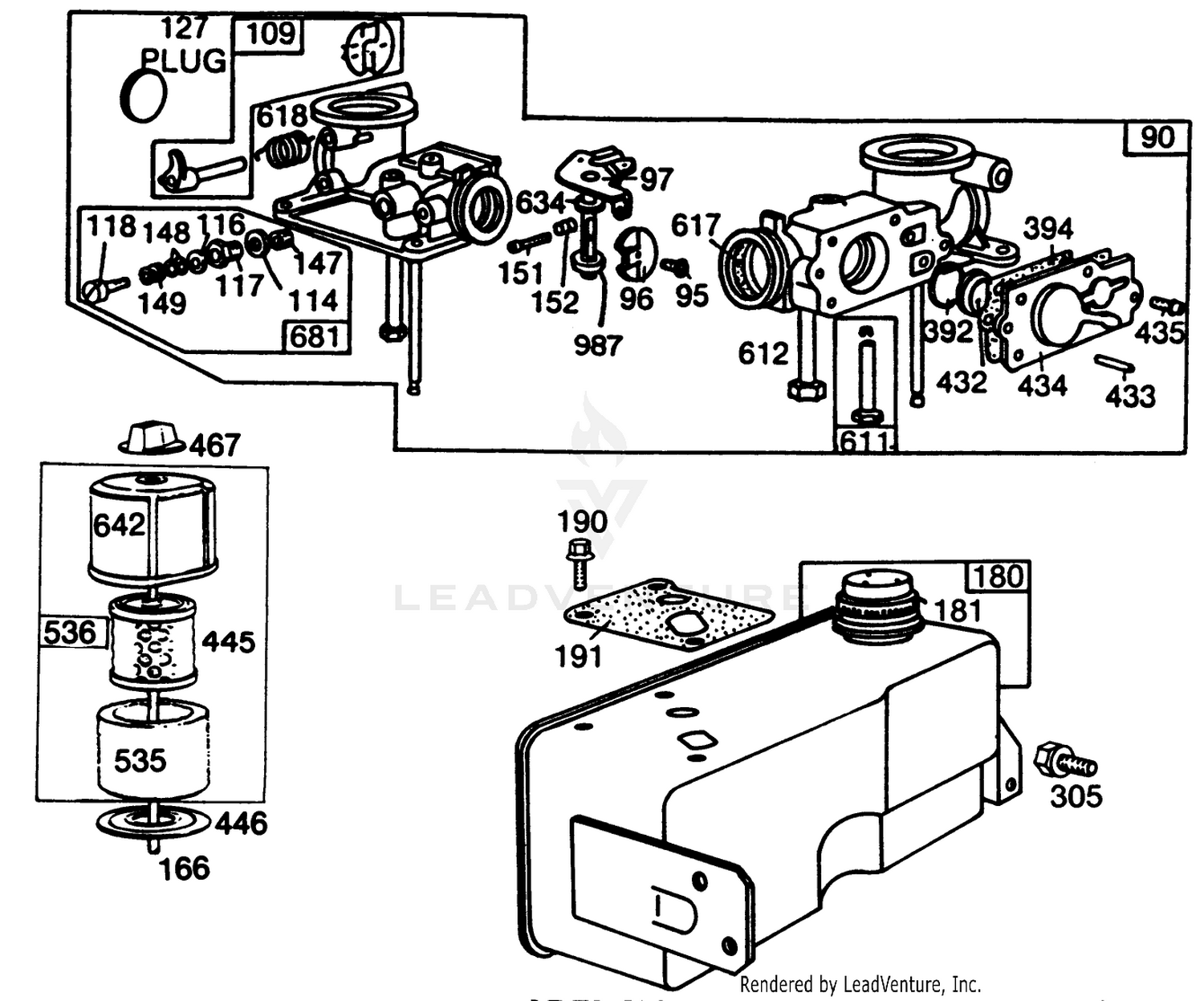 Engine Briggs  Stratton Model No. 130902 Type 1200-01 (continued) 2