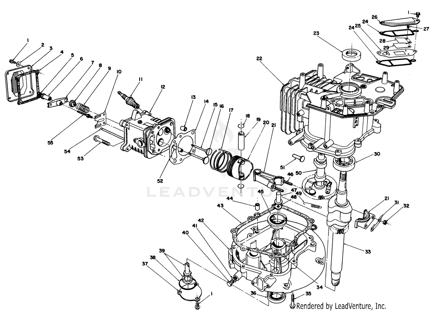 Crankcase Assembly (continued)(engine Model No. Vml0-2)