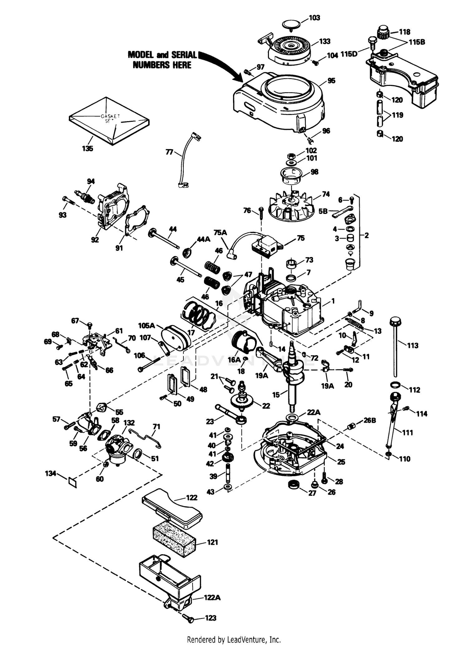 Engine Model No. Tvs105-53113f
