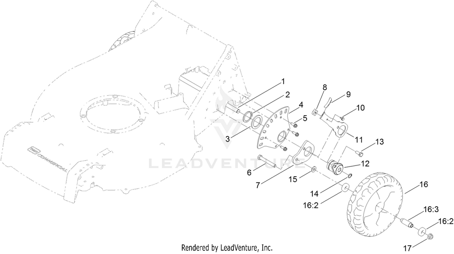 Rear Wheel and Hight-of-Cut Assembly