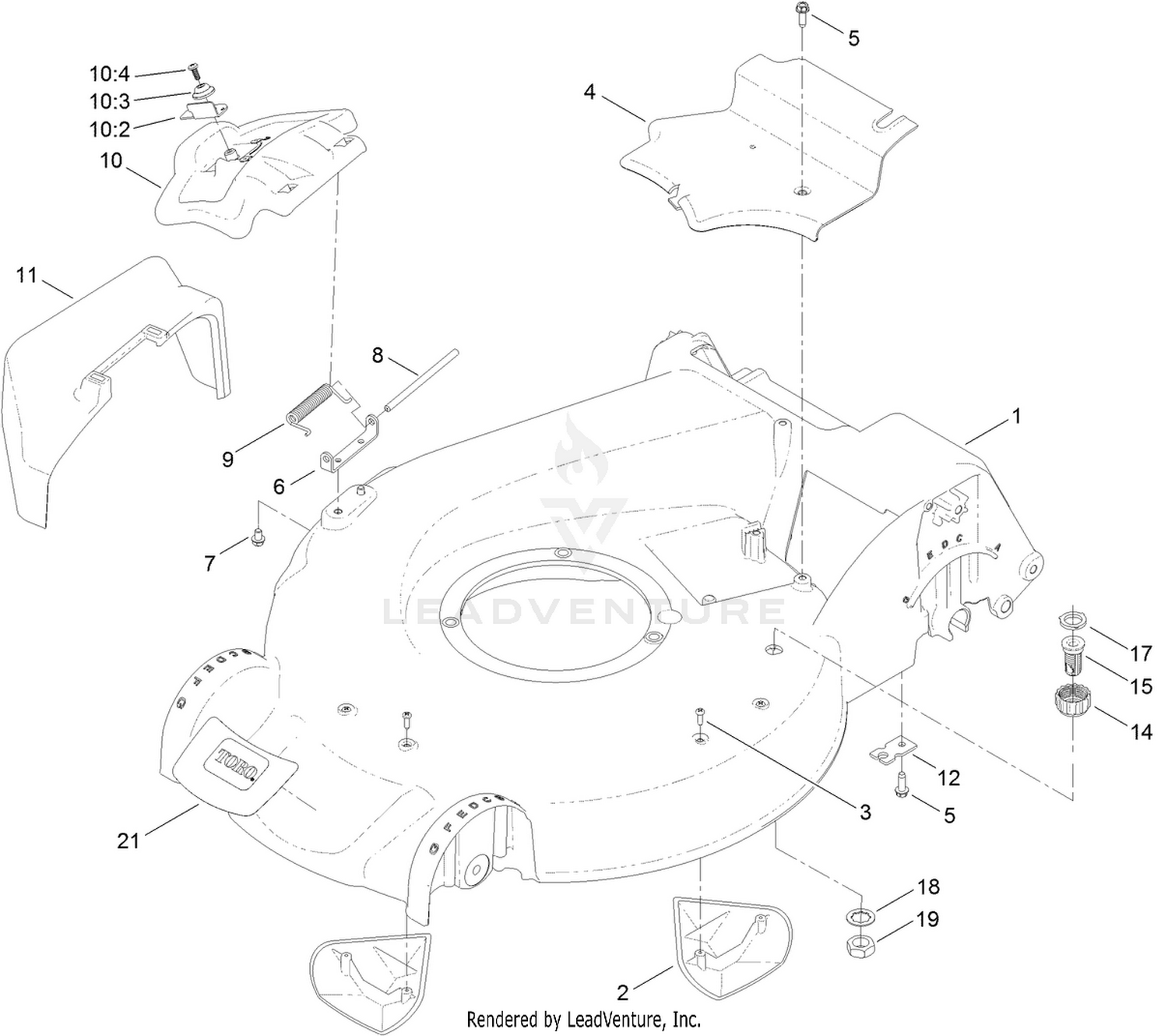 Toro lawn 2024 mower deck parts