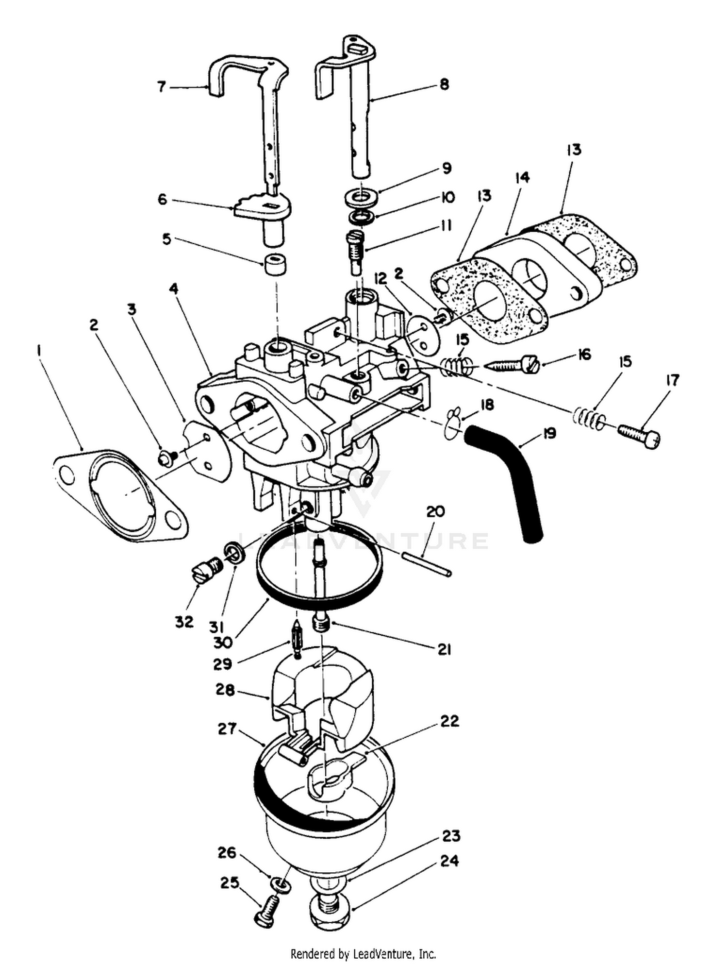 Carburetor Assembly (engine Model No. Vml0-2)