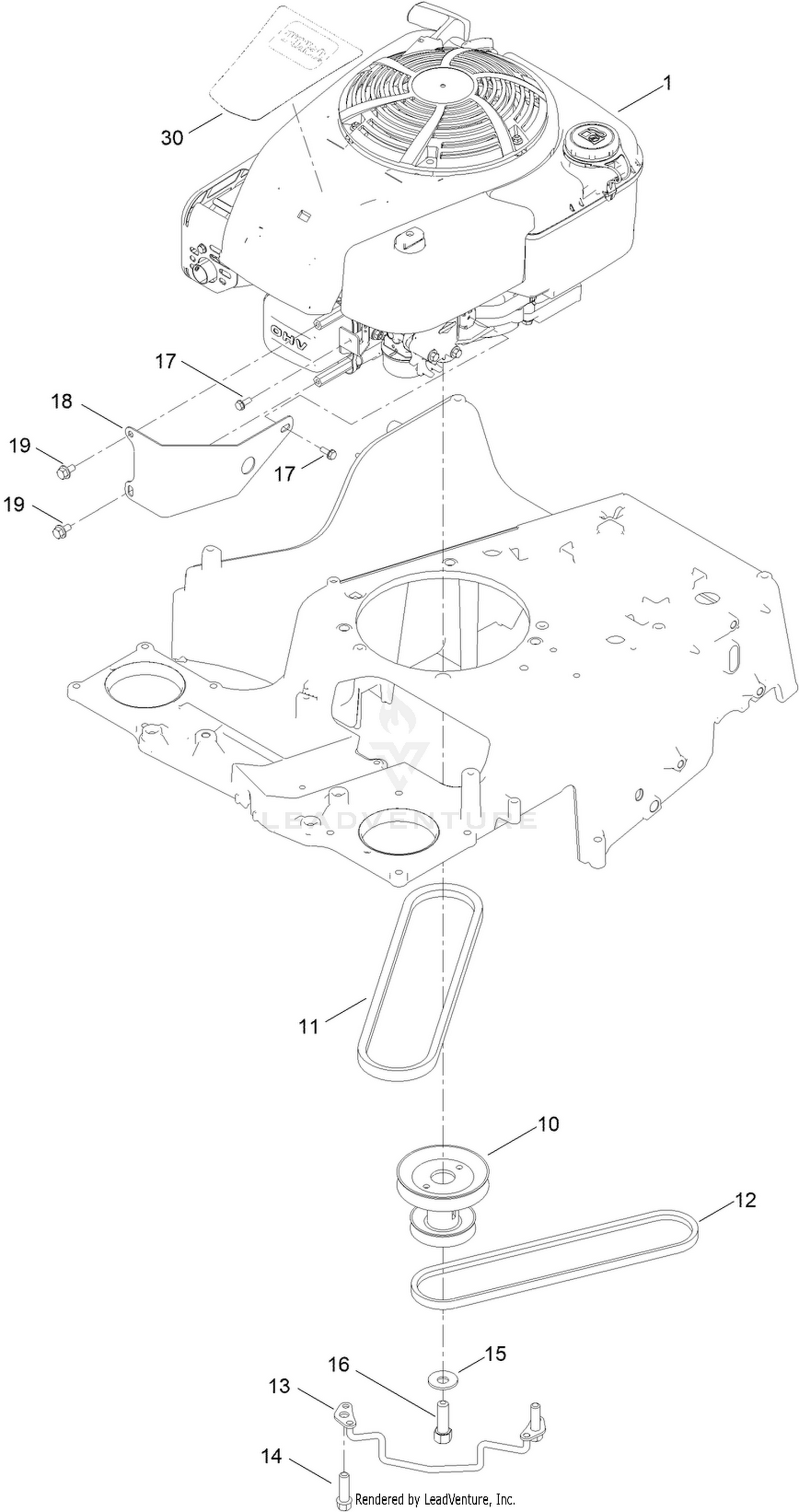 Engine and Belt Assembly
