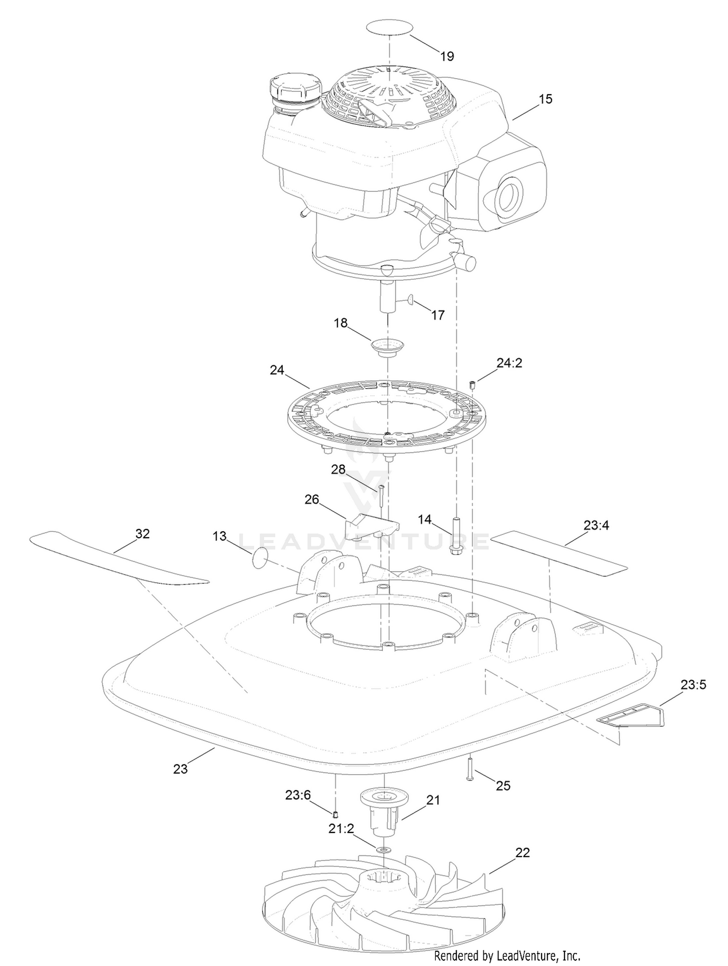 Engine and Deck Assembly