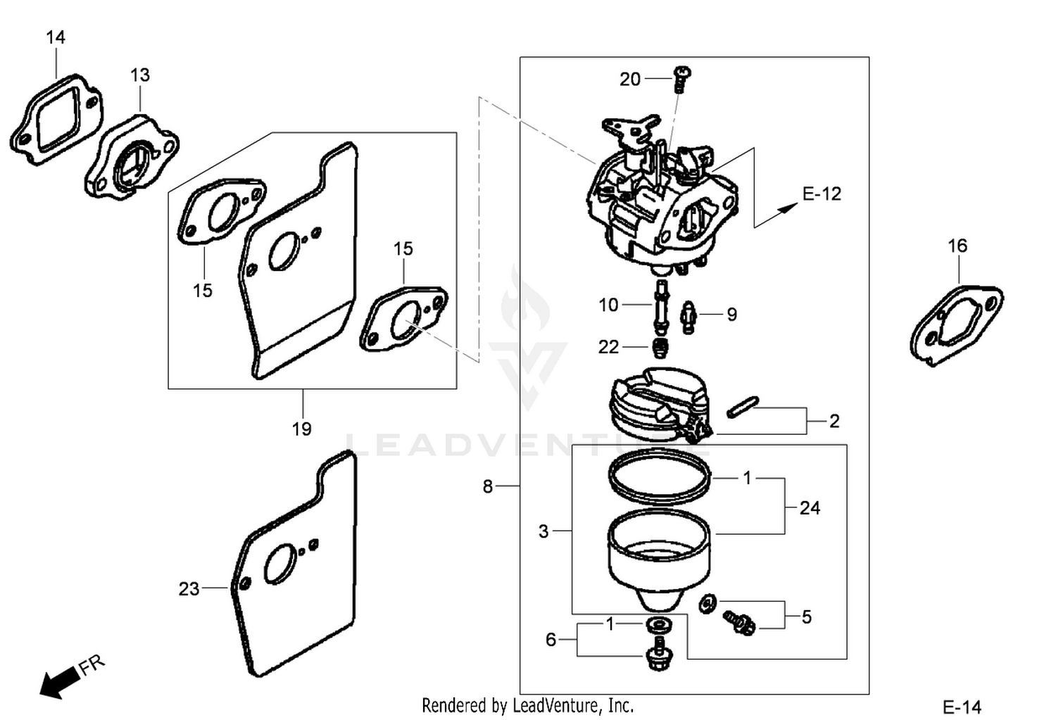 Honda mower best sale carburetor assembly