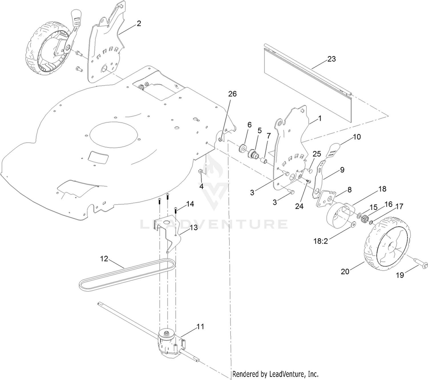 Toro rear wheel drive belt online replacement