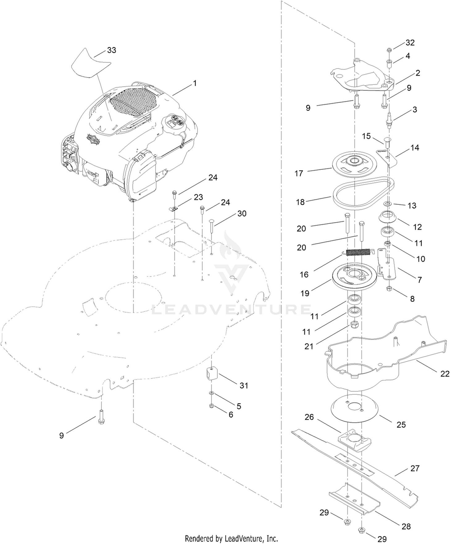 Engine and Blade Assembly