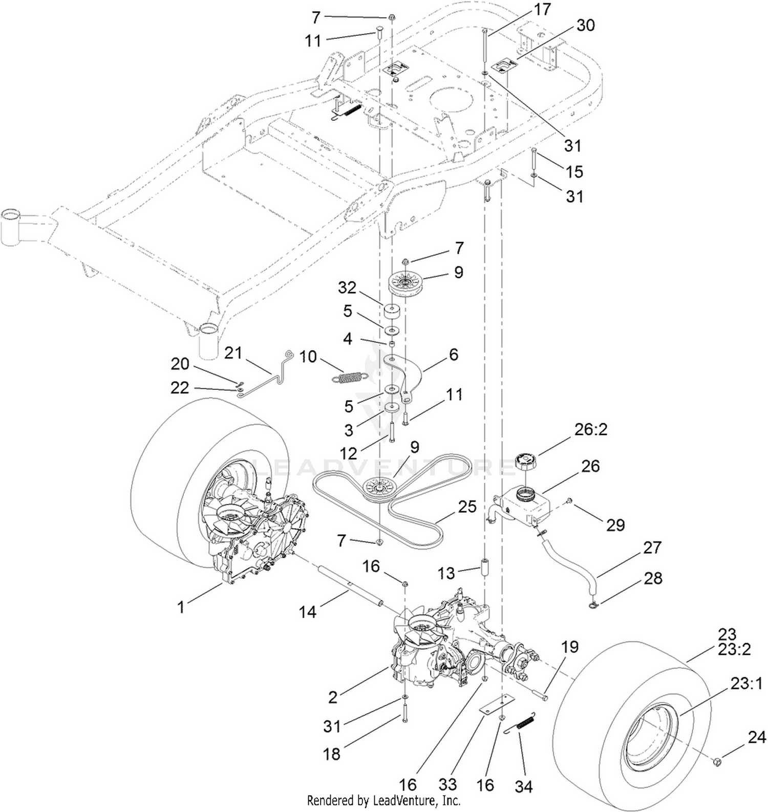 Toro 74843, TITAN ZX6020 Zero-Turn-Radius Riding Mower, 2011 (SN 