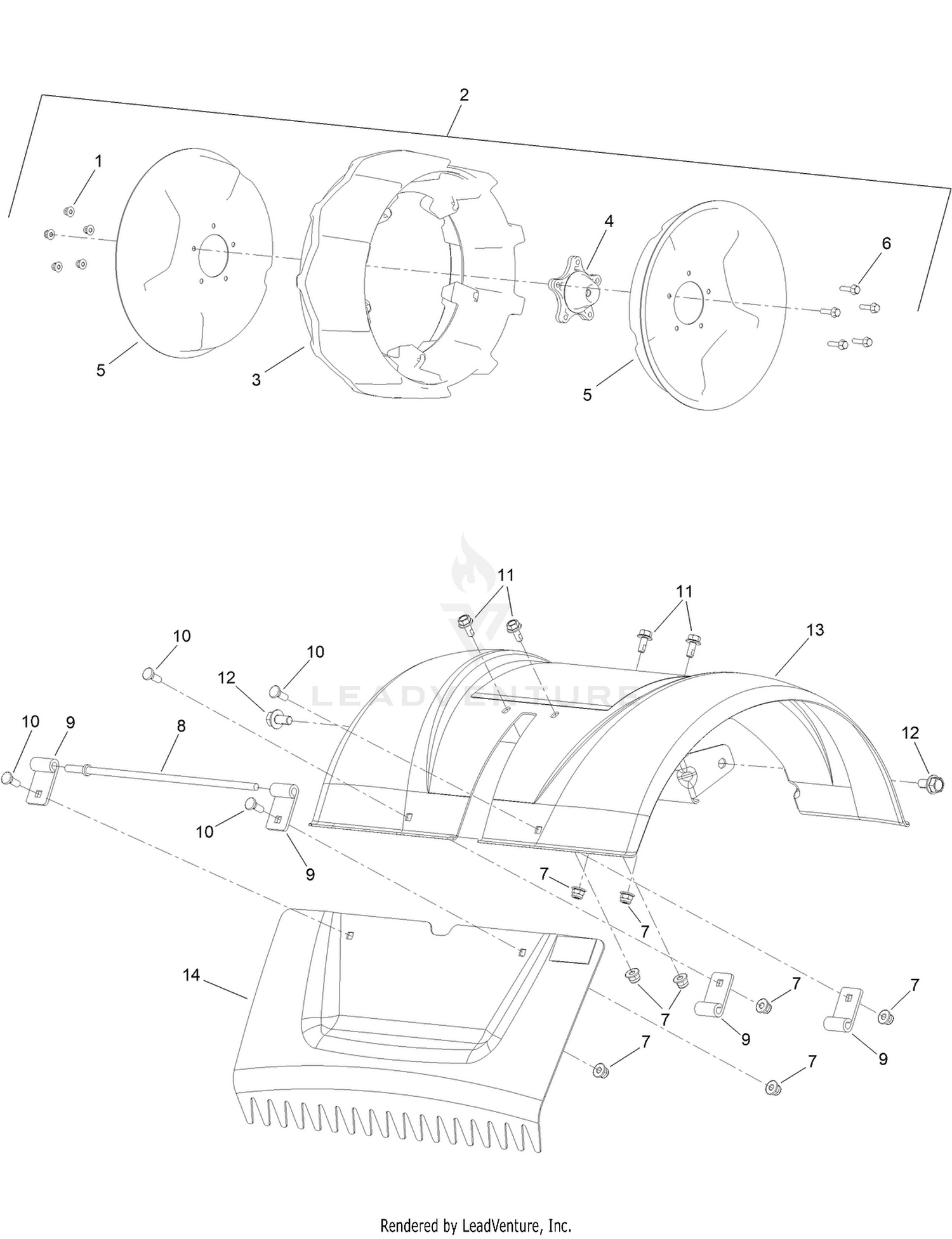 Wheels and Shield Assembly