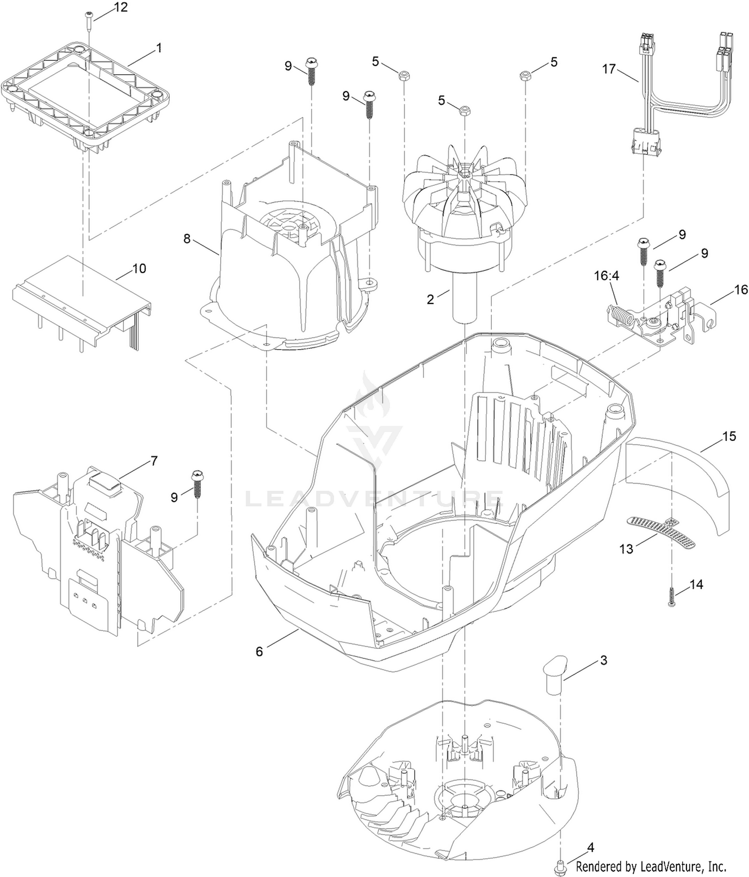 Motor Module Assembly No. 138-6660  Lower Shroud Assembly