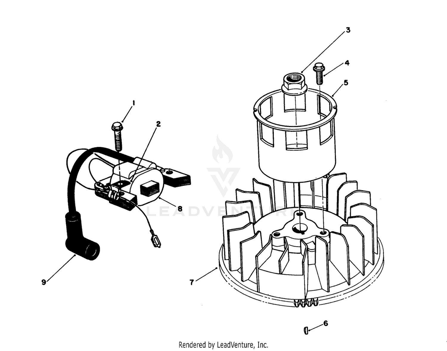 Magneto  Flywheel Assembly (engine Model No. Vmj8)