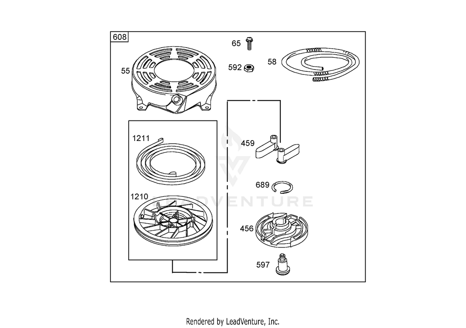 Briggs and stratton online pull start assembly diagram