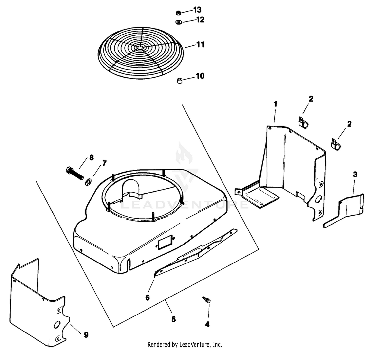 Baffle  Shroud-Engine Model No. Mv16s-Type 56519