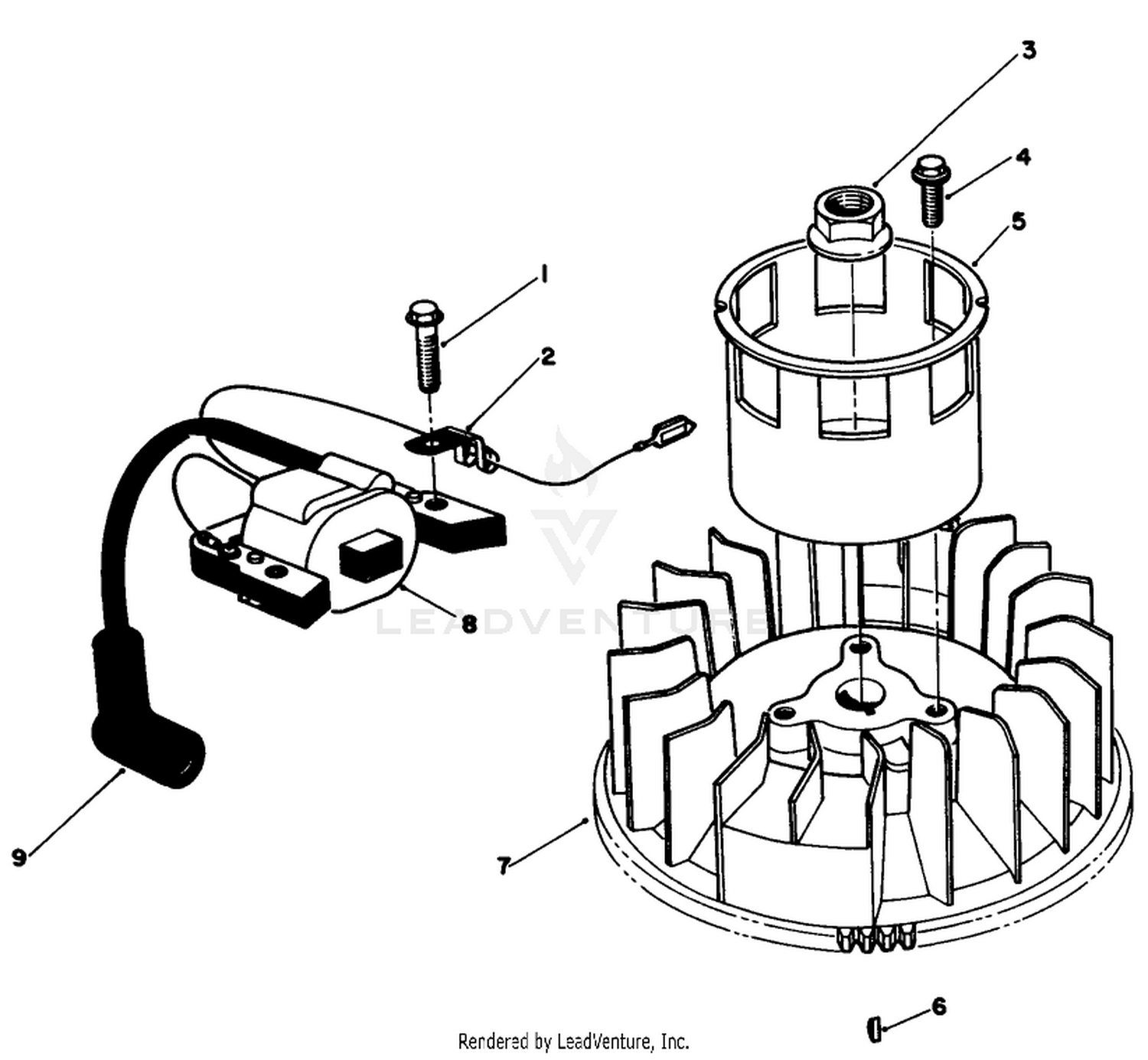 MAGNETO  FLYWHEEL ASSEMBLY (MODEL NO. VMF5  VMG6)