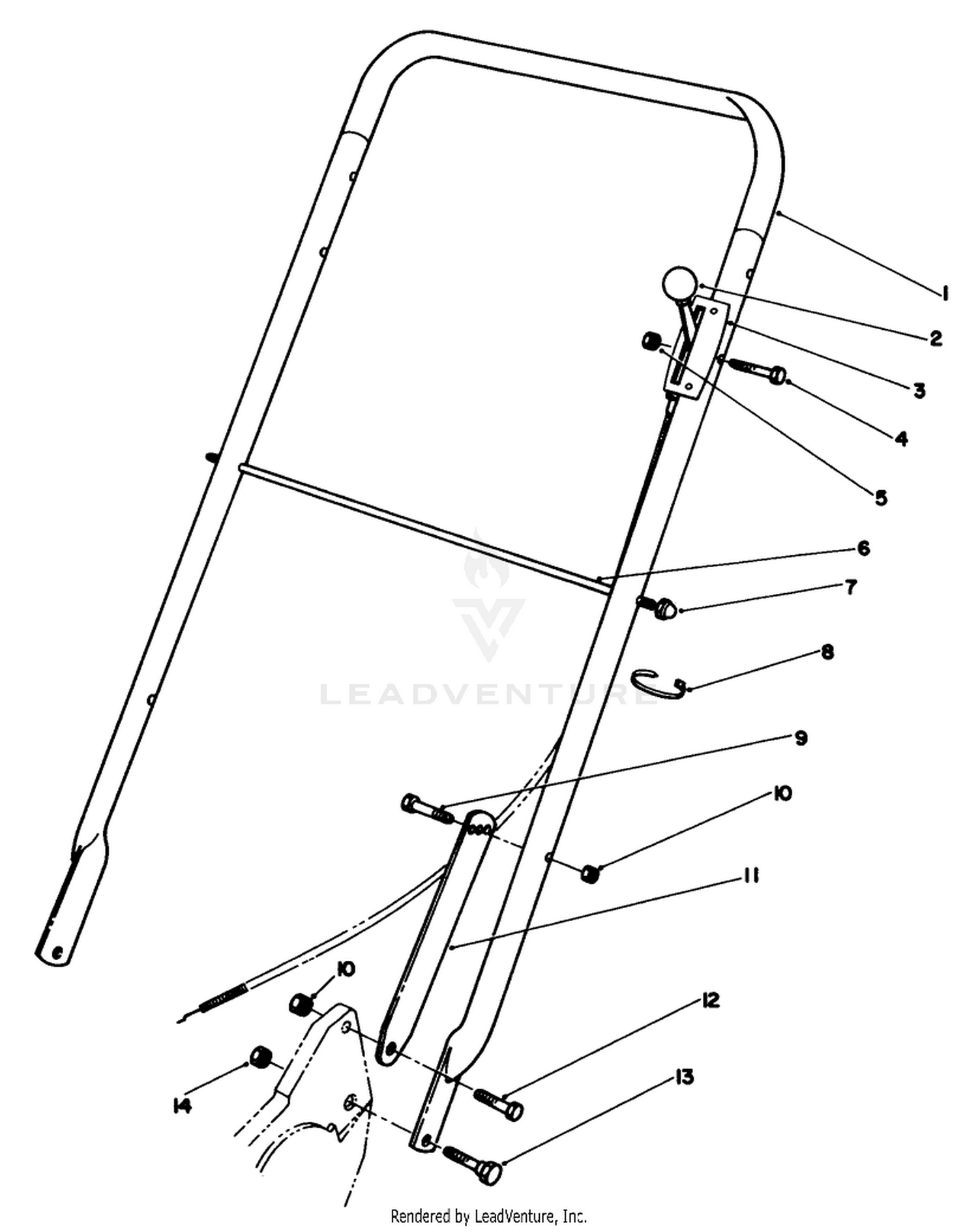 HANDLE ASSEMBLY (MODEL NO. 22525)