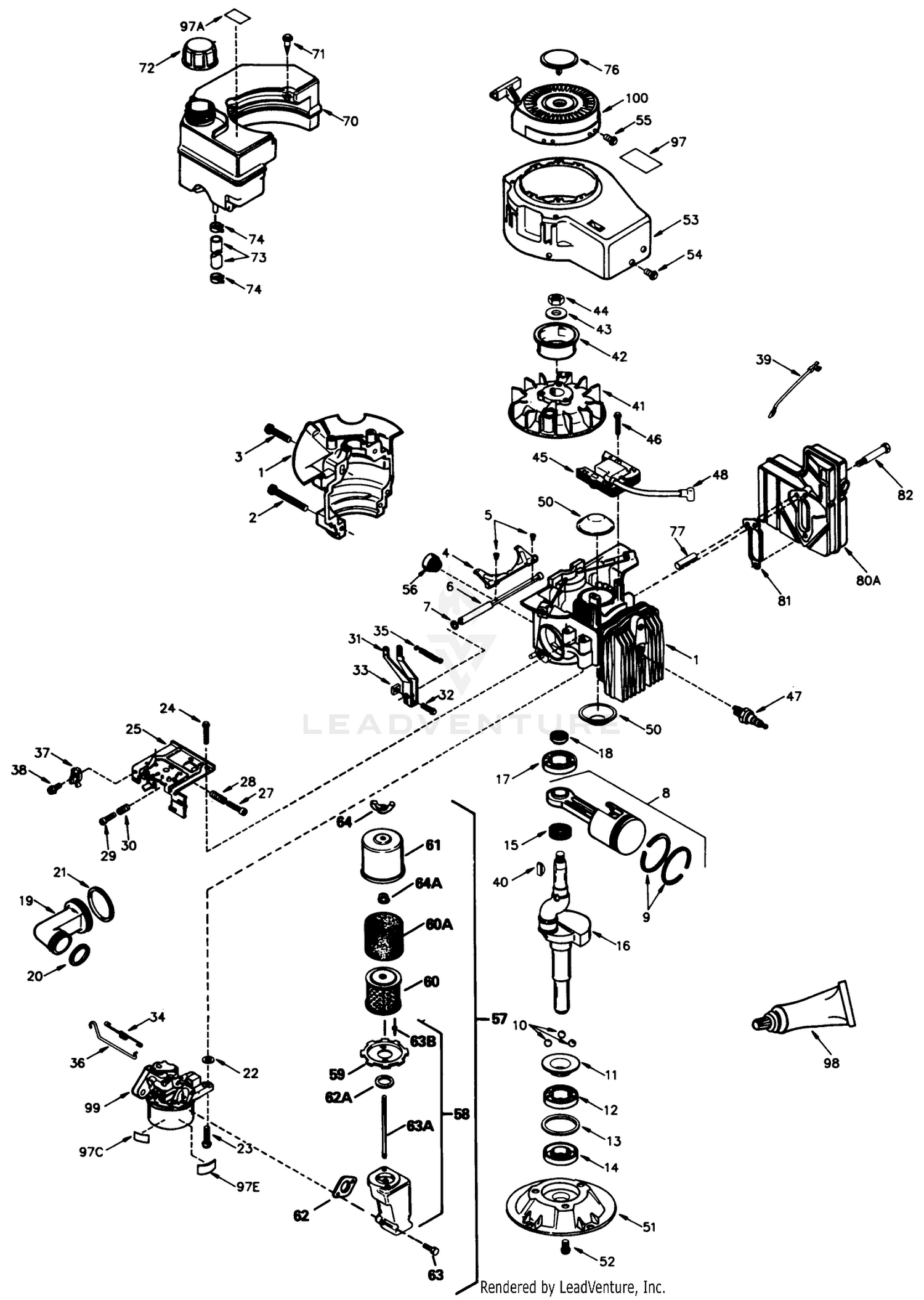 Engine Model No. Tvs840-8014b