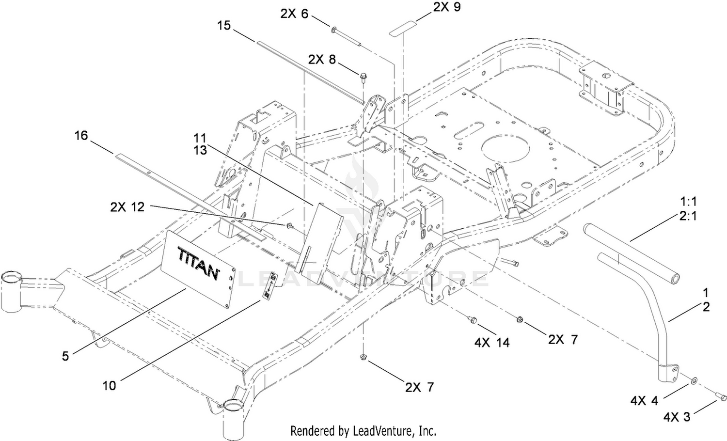 Toro 74820, TITAN ZX5000 Zero-Turn-Radius Riding Mower, 2010 (SN 