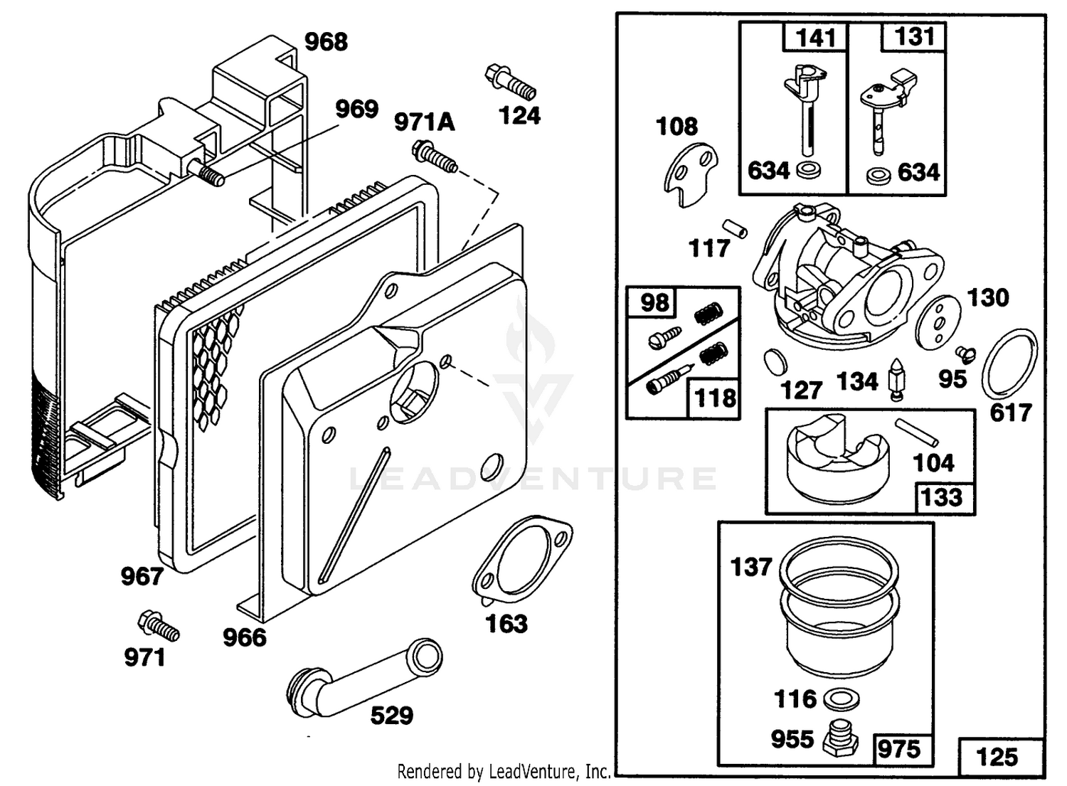 Engine Briggs  Stratton Model 122702-3171-01 3