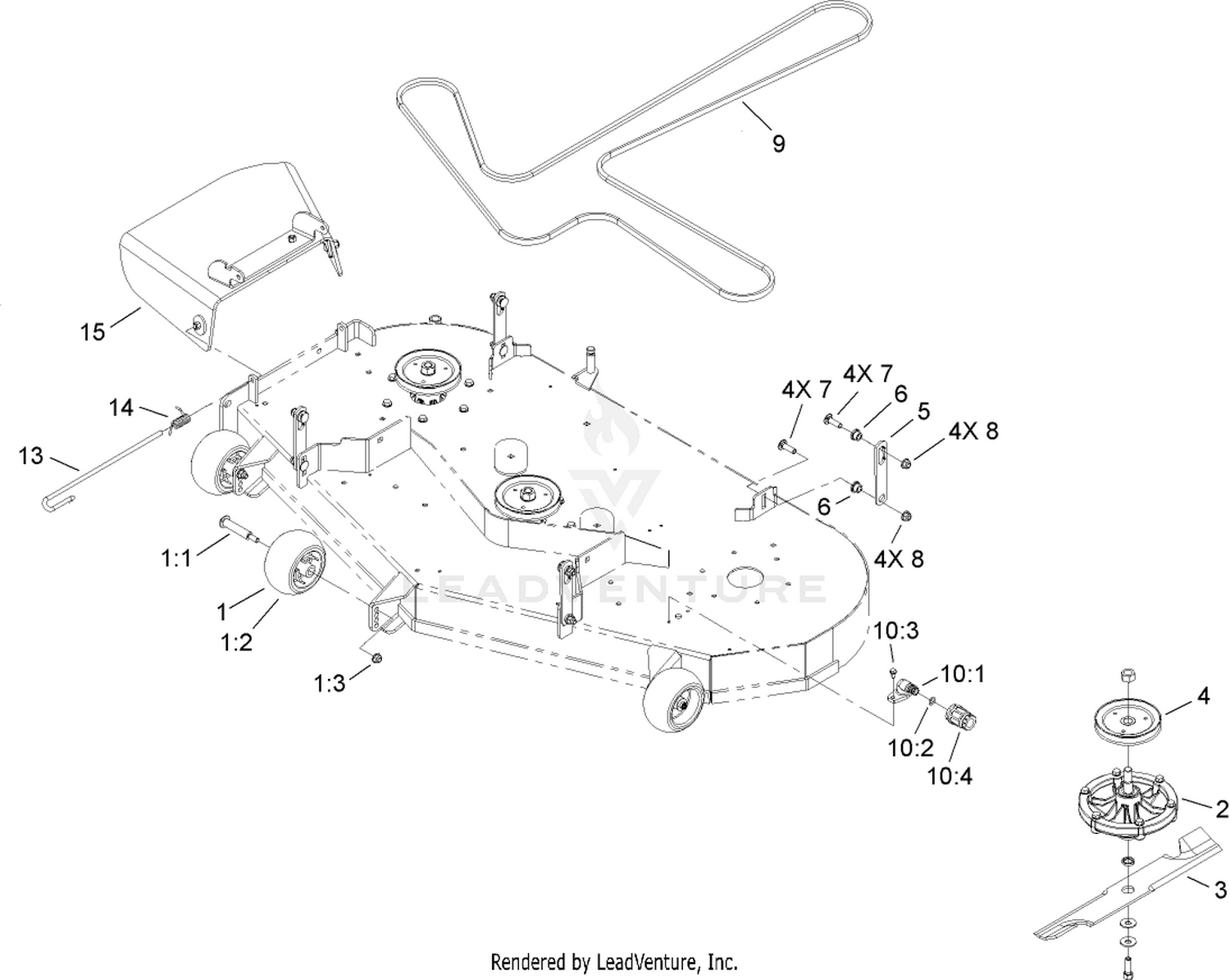 Toro 74814 TITAN Z5200 Zero Turn Radius Riding Mower 2007 SN 270000001 270999999 52 Inch Blade and Discharge Assembly