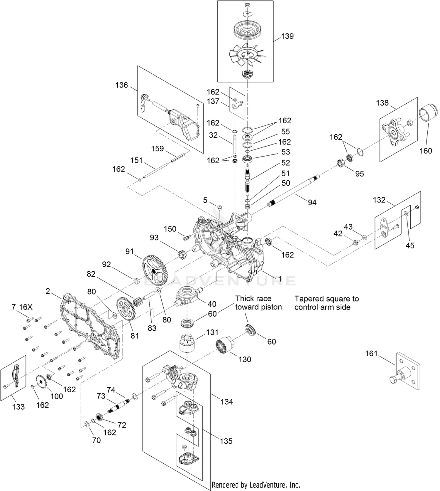 Toro 74633 TimeCutter SS 4235 Riding Mower 2013 SN 313000001 313100000 Right Hand Hydro Transaxle Assembly No. 119 3331