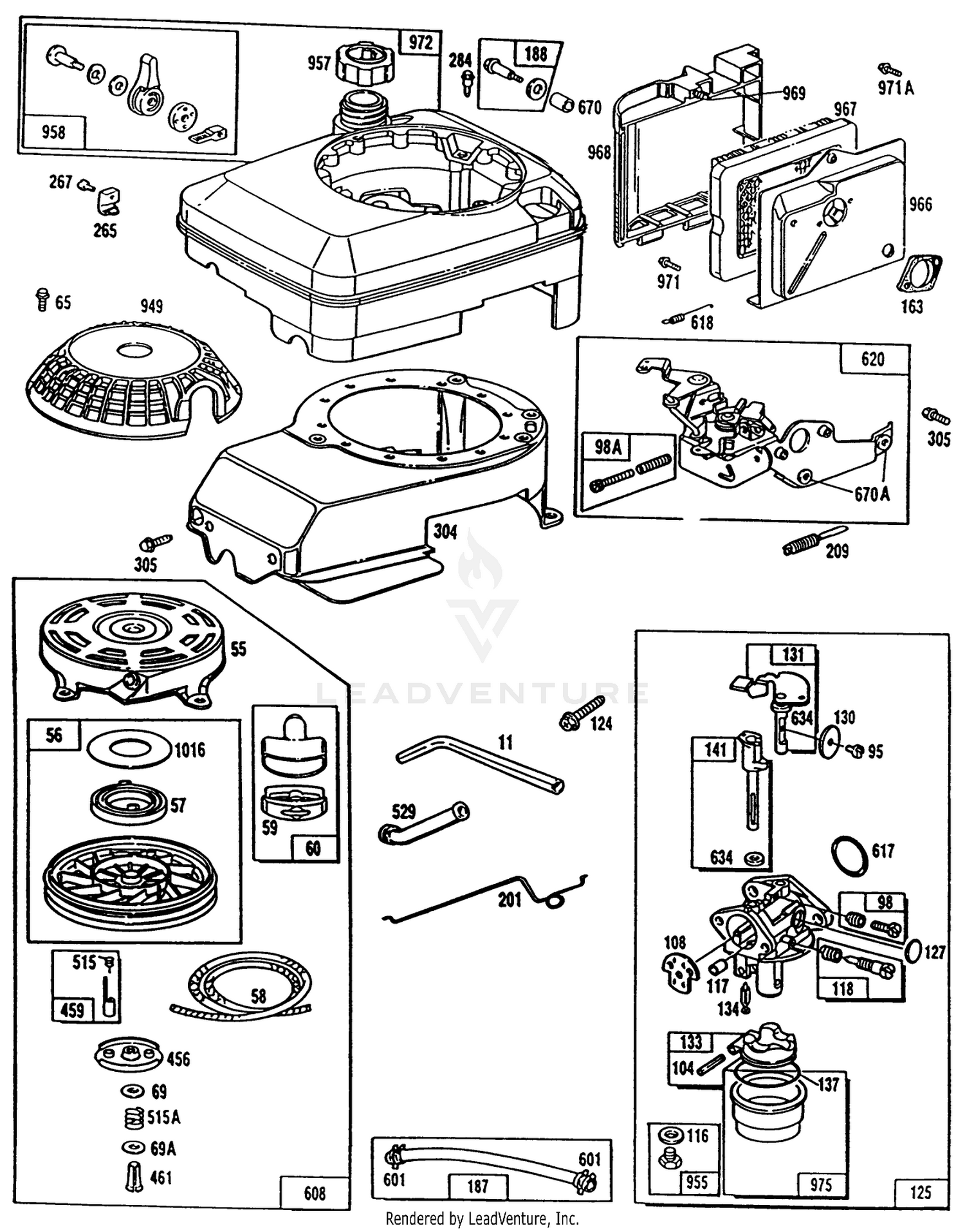 Engine Briggs  Stratton Model No. 124702-3115-01 2
