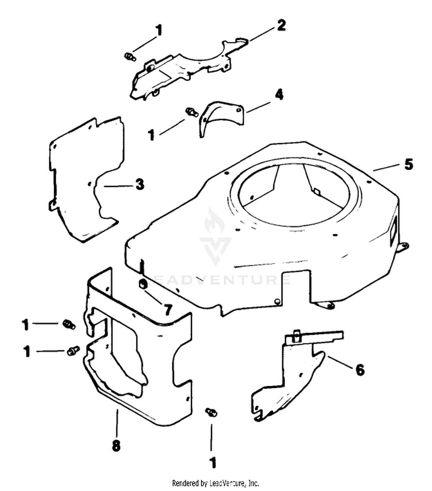 Blower Housing Baffles-Engine-Kohler Model Cv12.5t Spec. No. 1254