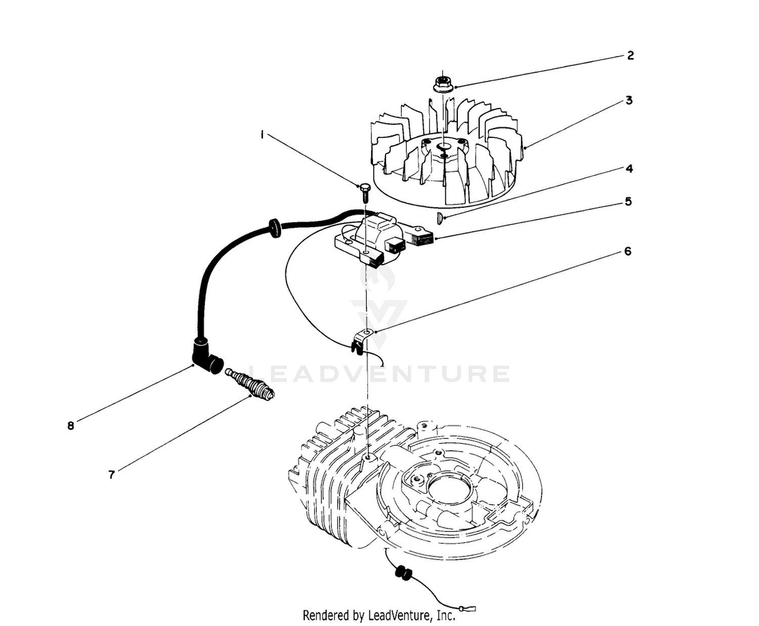 Flywheel  Magneto Assembly (engine Model No. 47plo-2)
