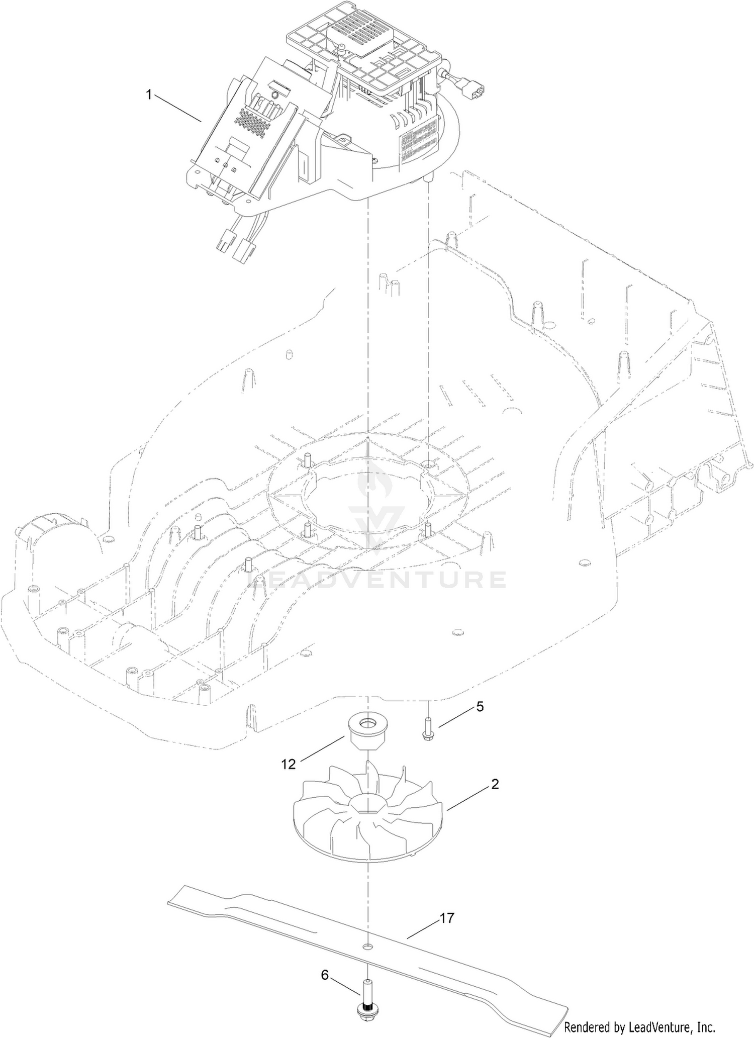 Engine and Blade Drive Assembly