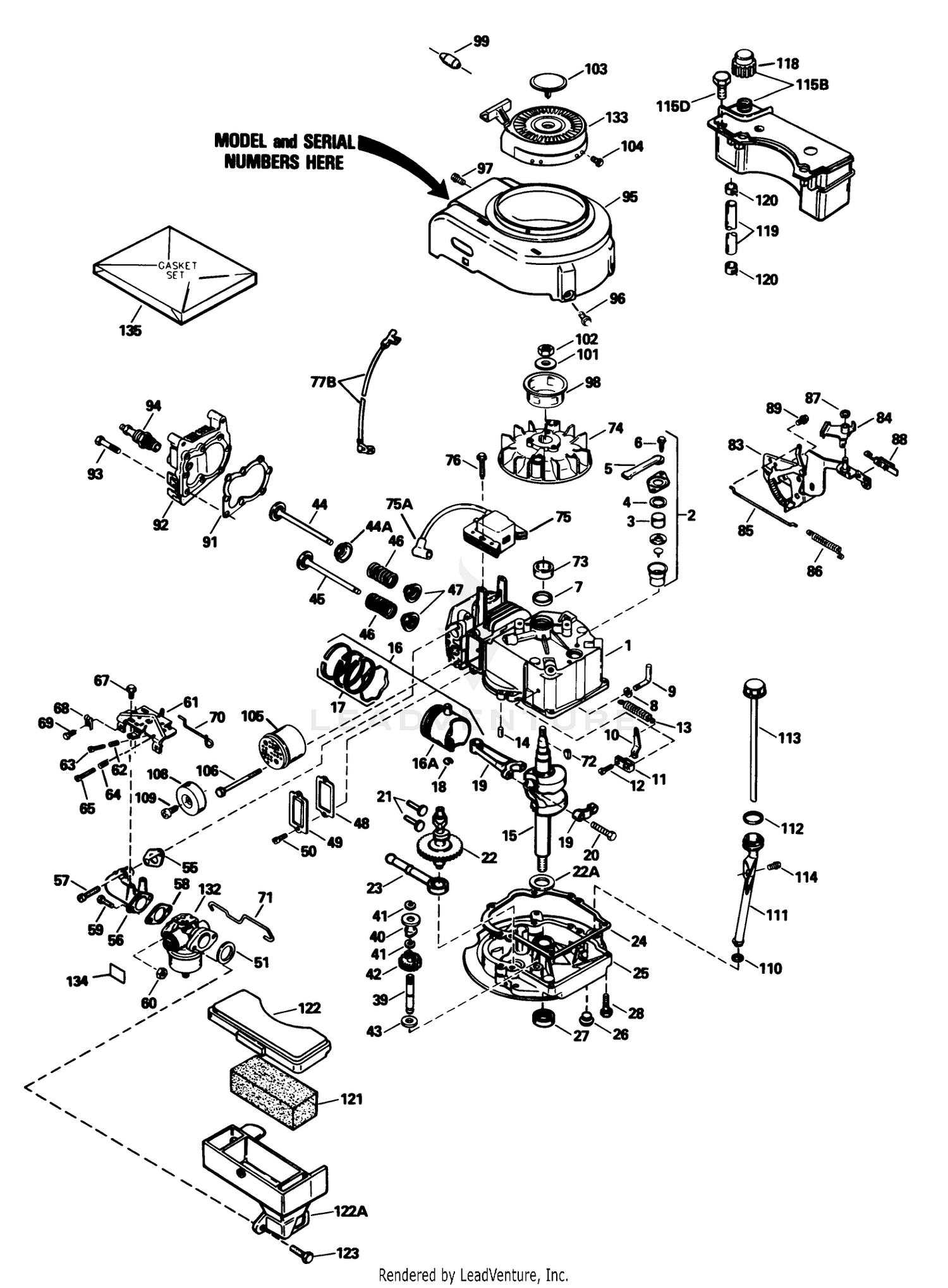 Engine Model No. Tvs100-44015b
