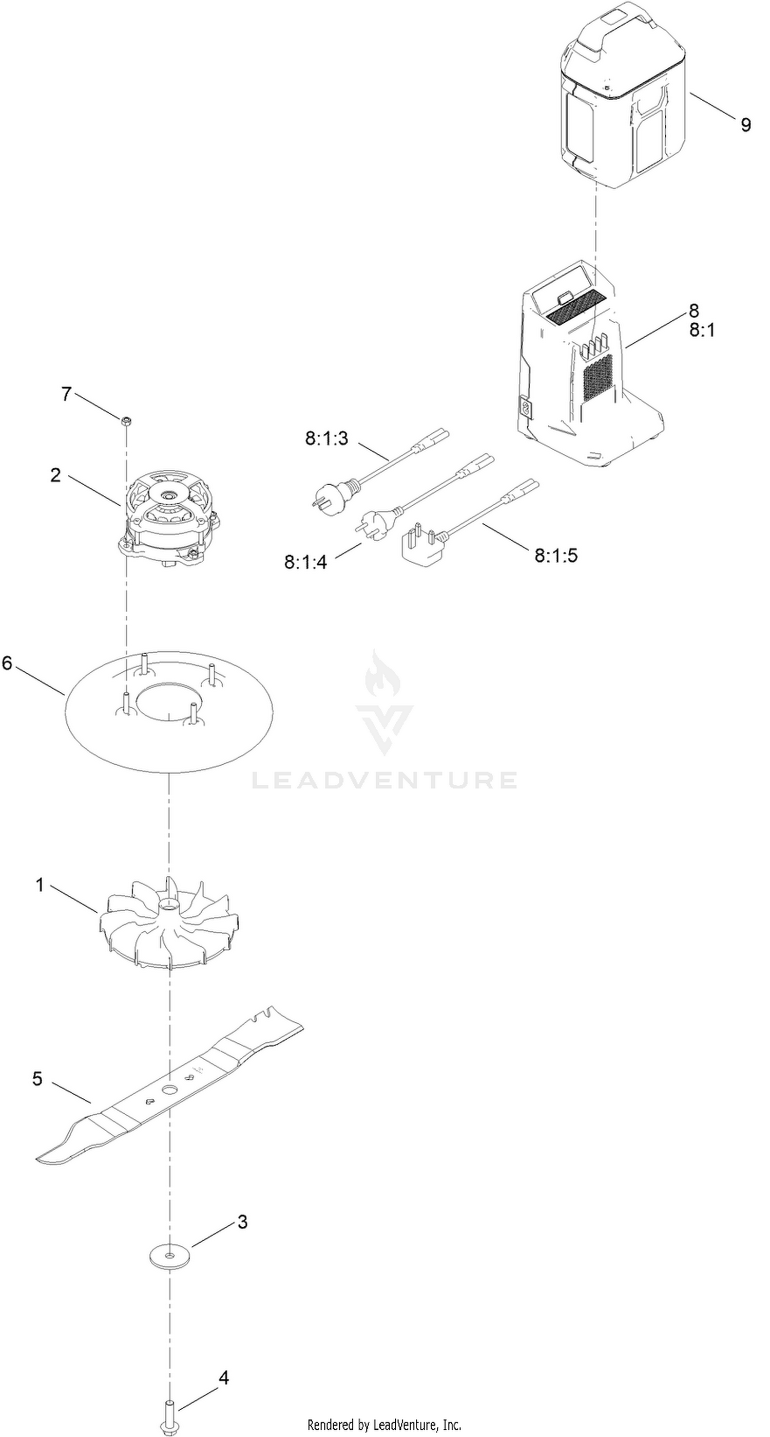 Battery and Blade Assembly