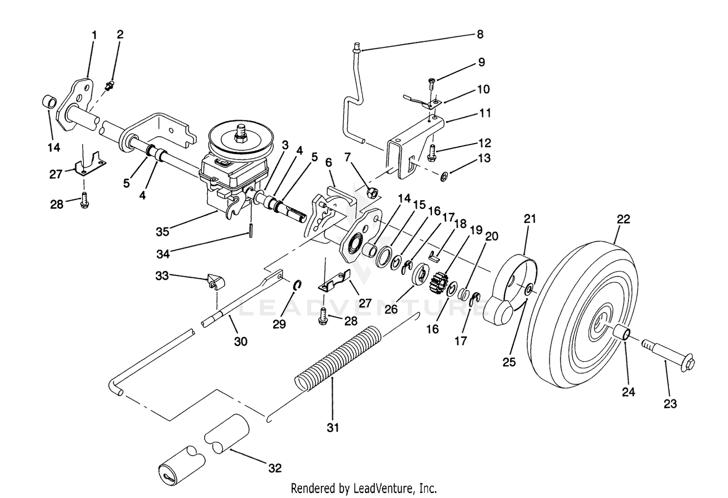 S. P. Rear Axle Assembly (model No. 20906b Only)