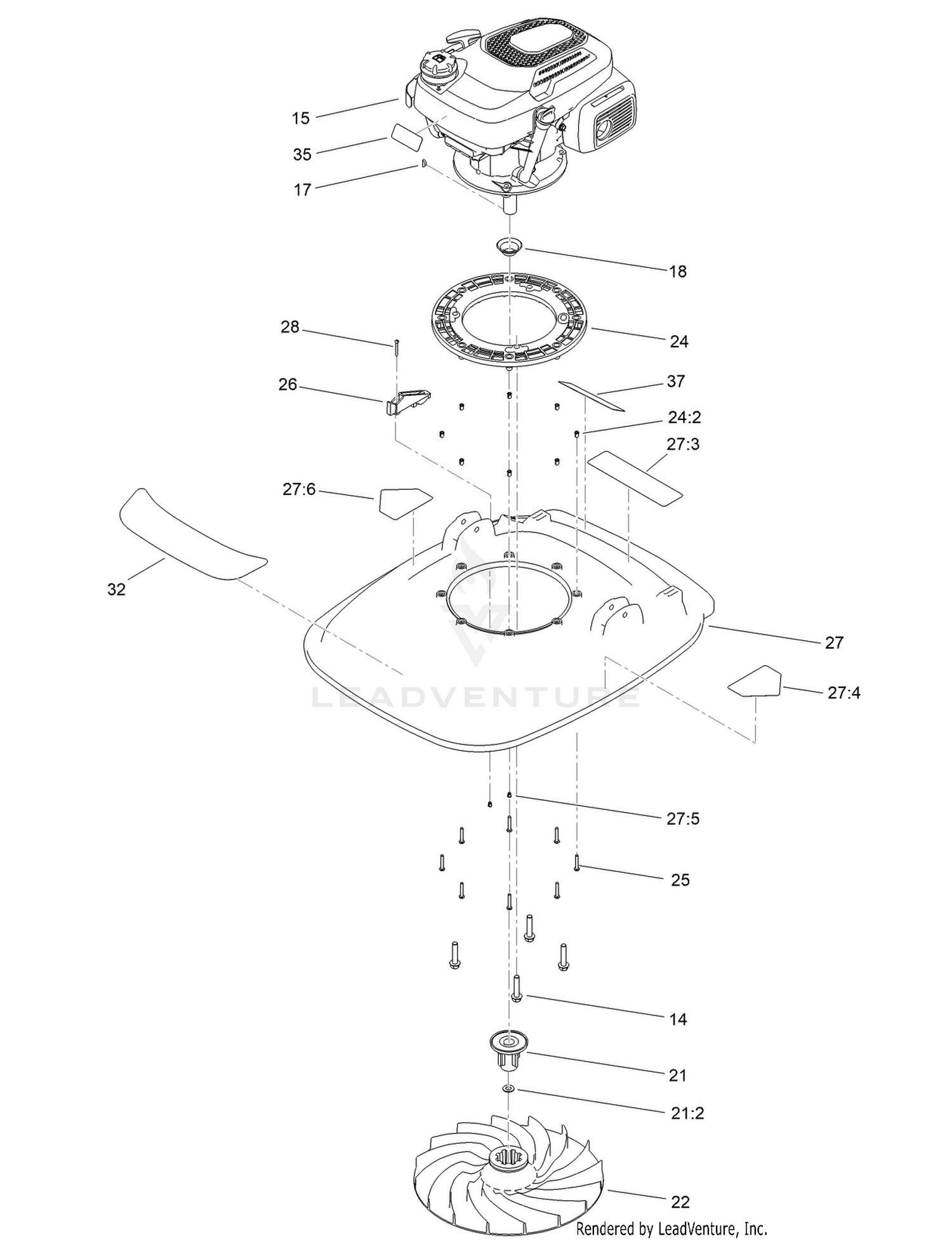Engine and Deck Assembly