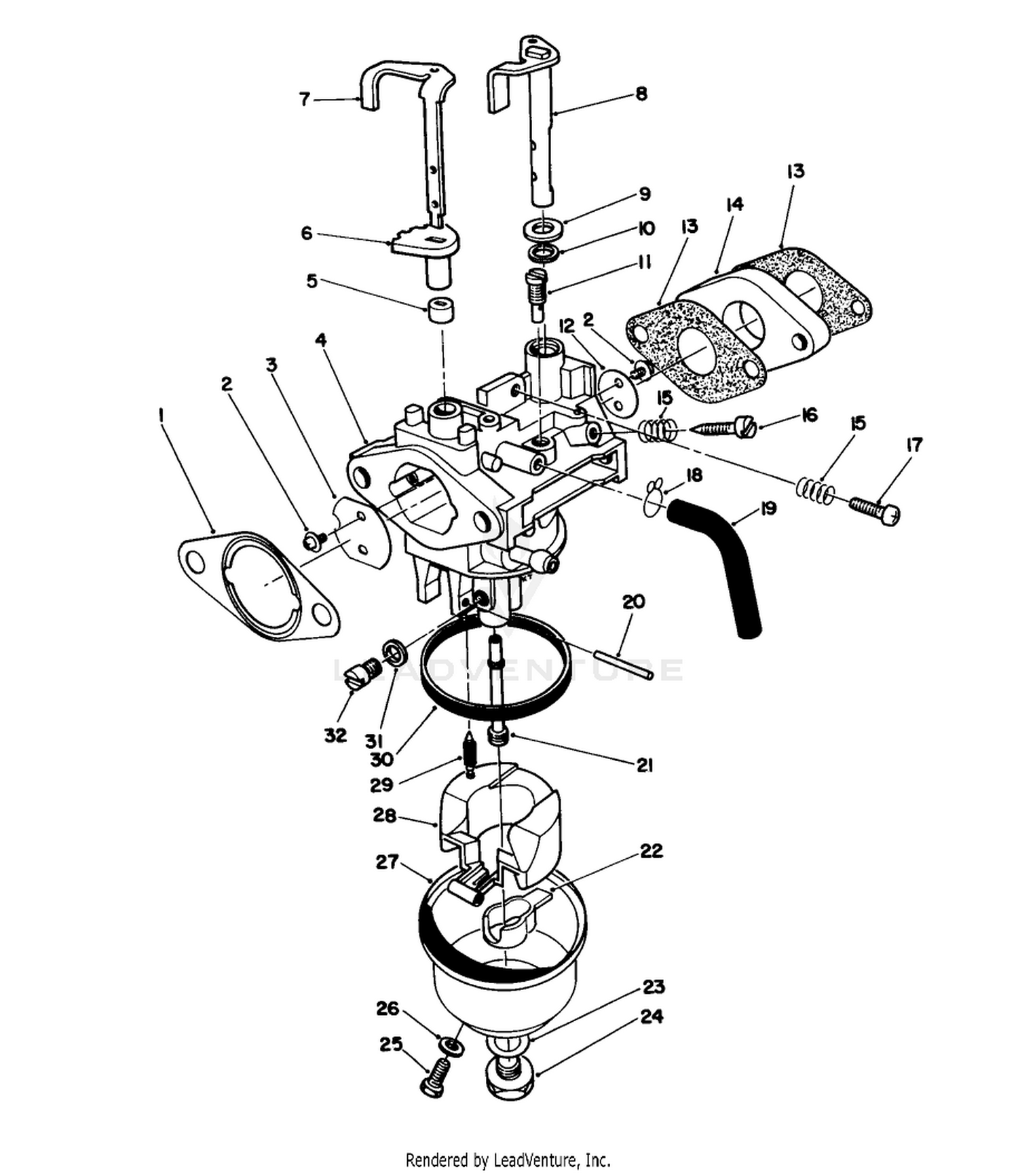 Carburetor Assembly (engine Model No. Vmh7-4)
