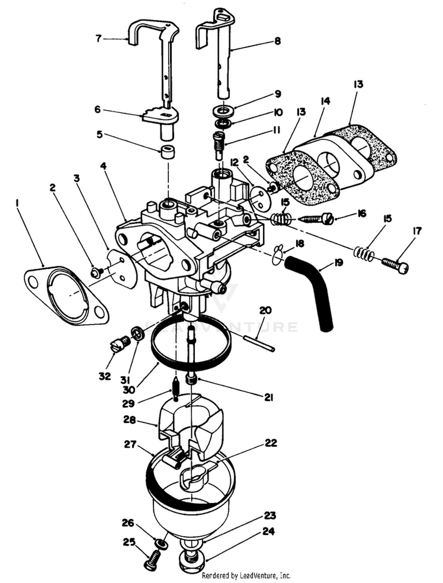 Carburetor Assembly (engine Model No. Vml0-2)