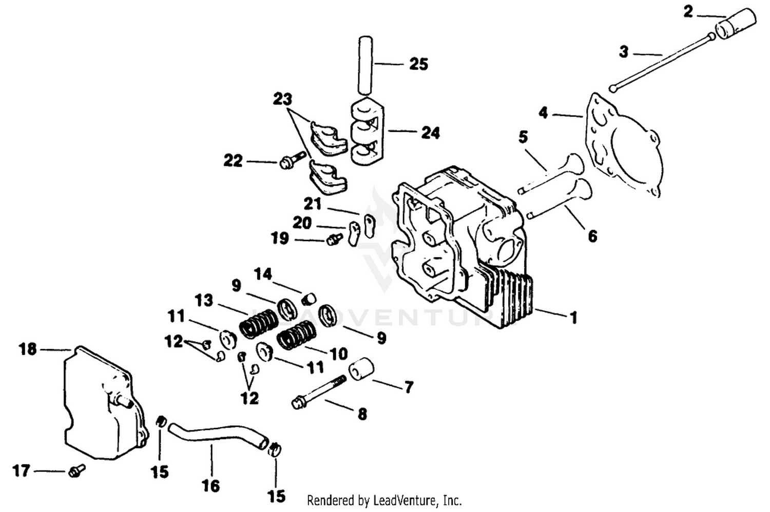 Cylinder Head/valve/breather Engine Kohler-Model Cv12.5t Spec. No. 1254