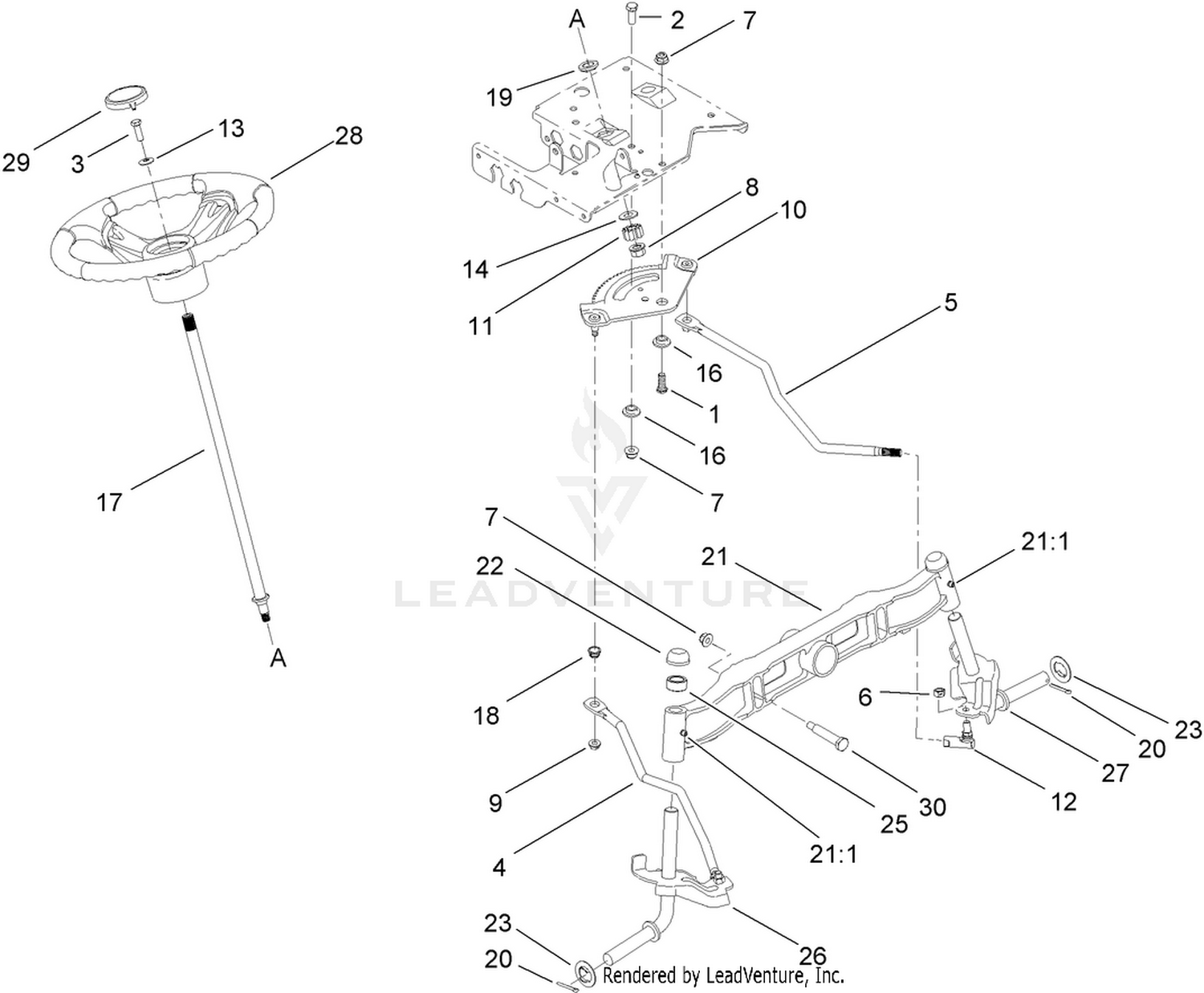 Steering Shaft and Front Axle Assembly