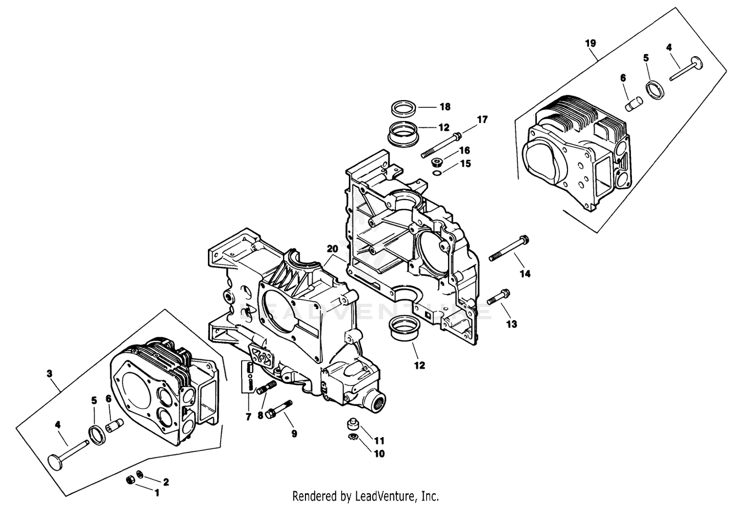 Crankcase-Engine Kohler Model No. Mv16s-Type 56519