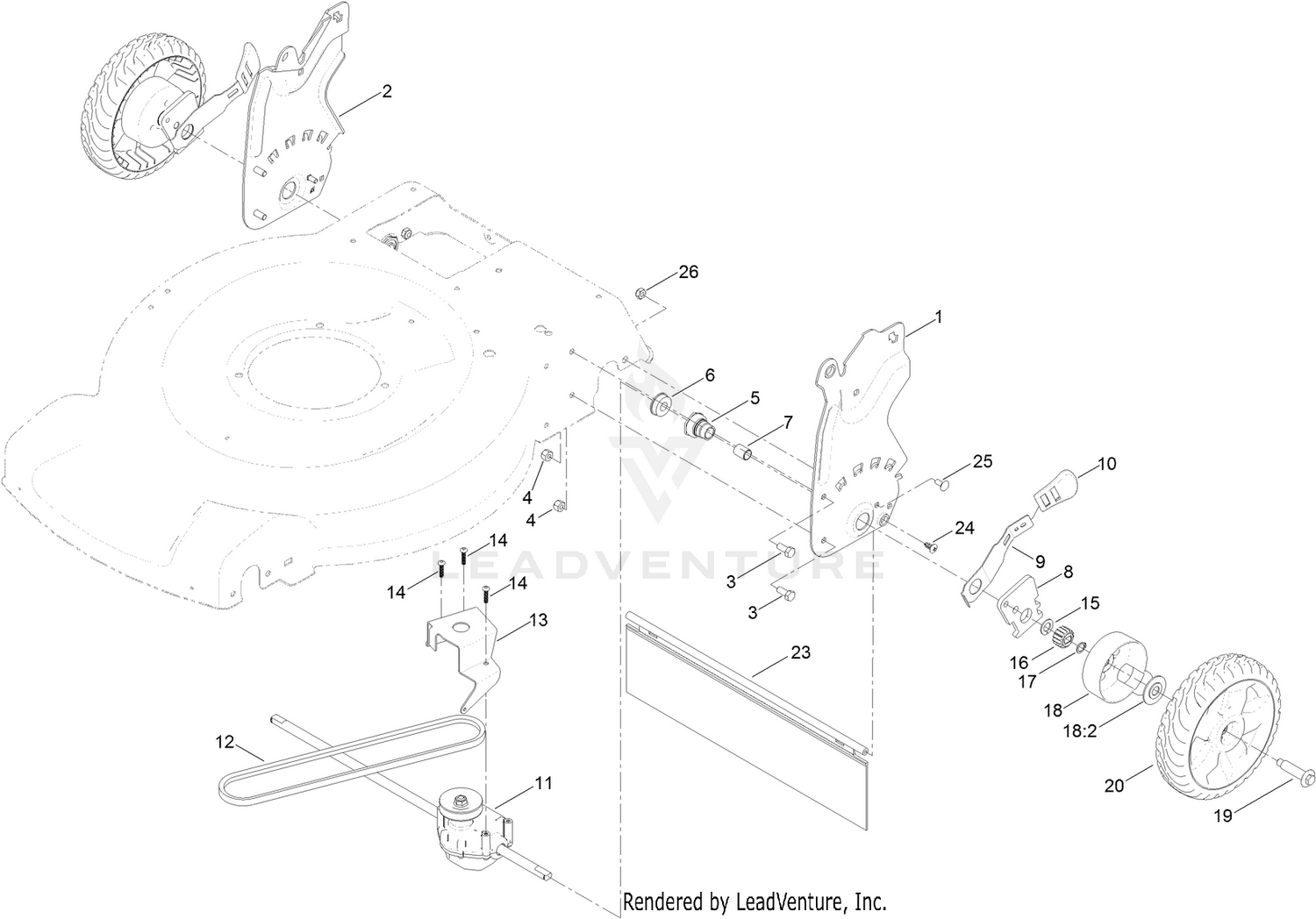 Height-of-Cut and Rear Wheel Assembly